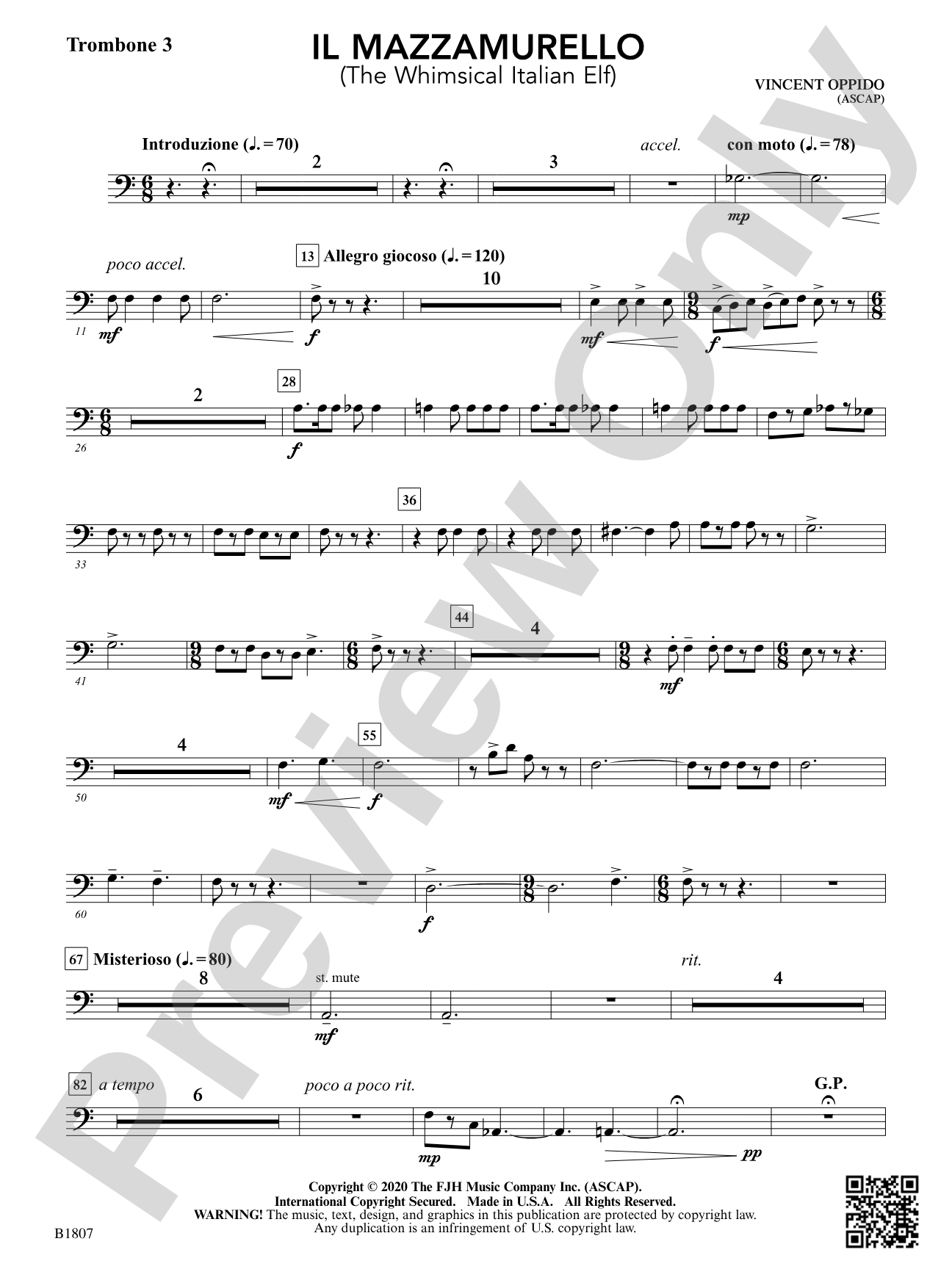 Il Mazzamurello (The Whimsical Italian Elf): Trombone 3