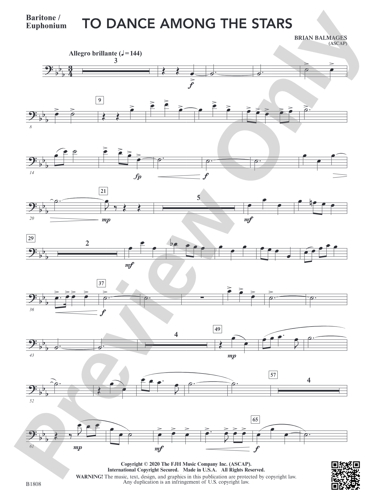 To Dance Among the Stars: Baritone / Euphonium