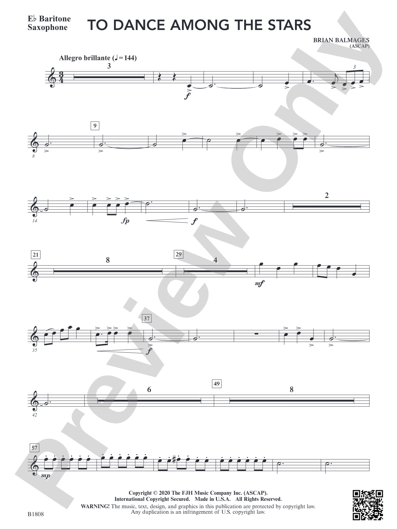 To Dance Among the Stars: E-flat Baritone Saxophone