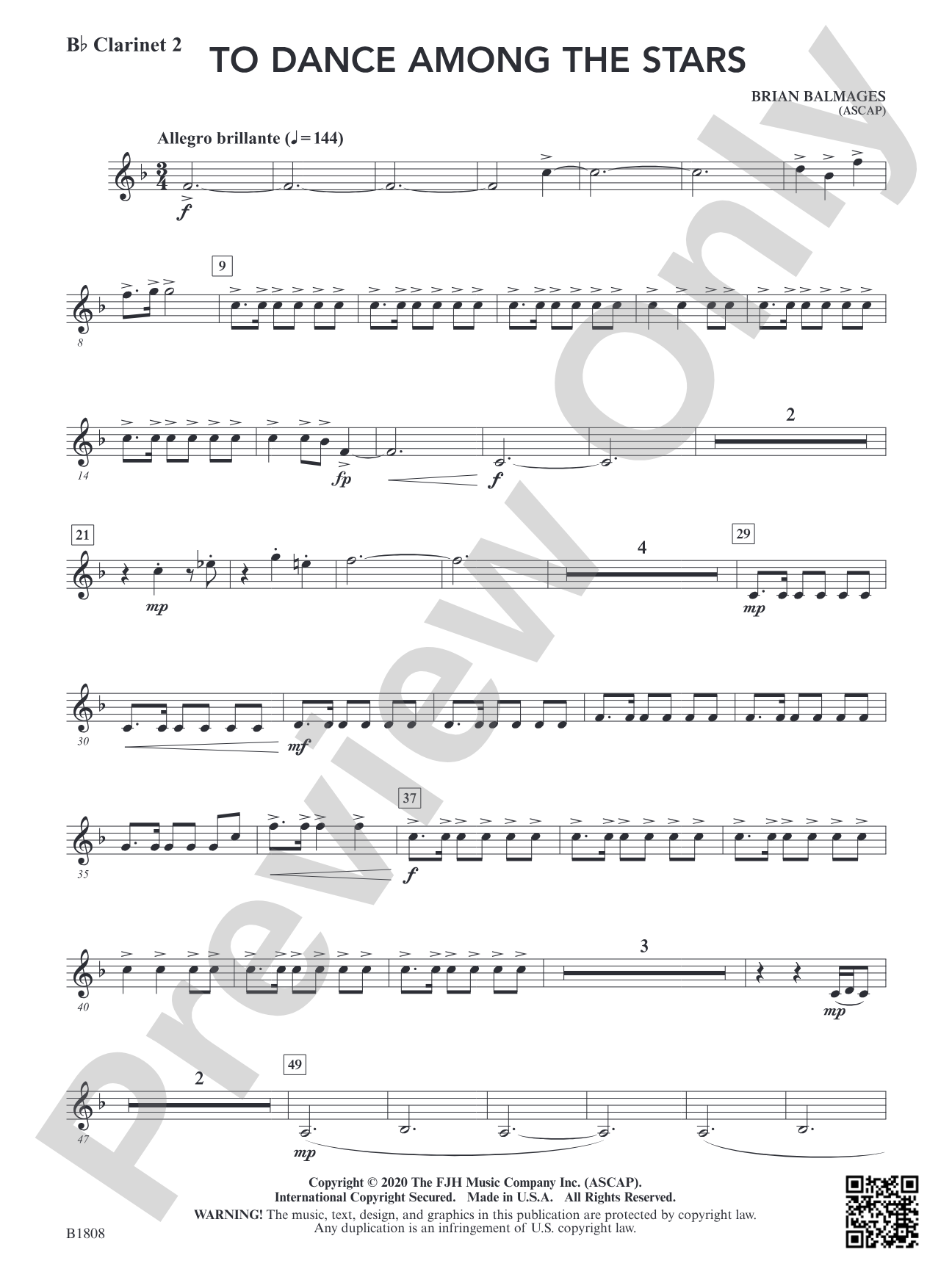 To Dance Among the Stars: B-flat Clarinet 2