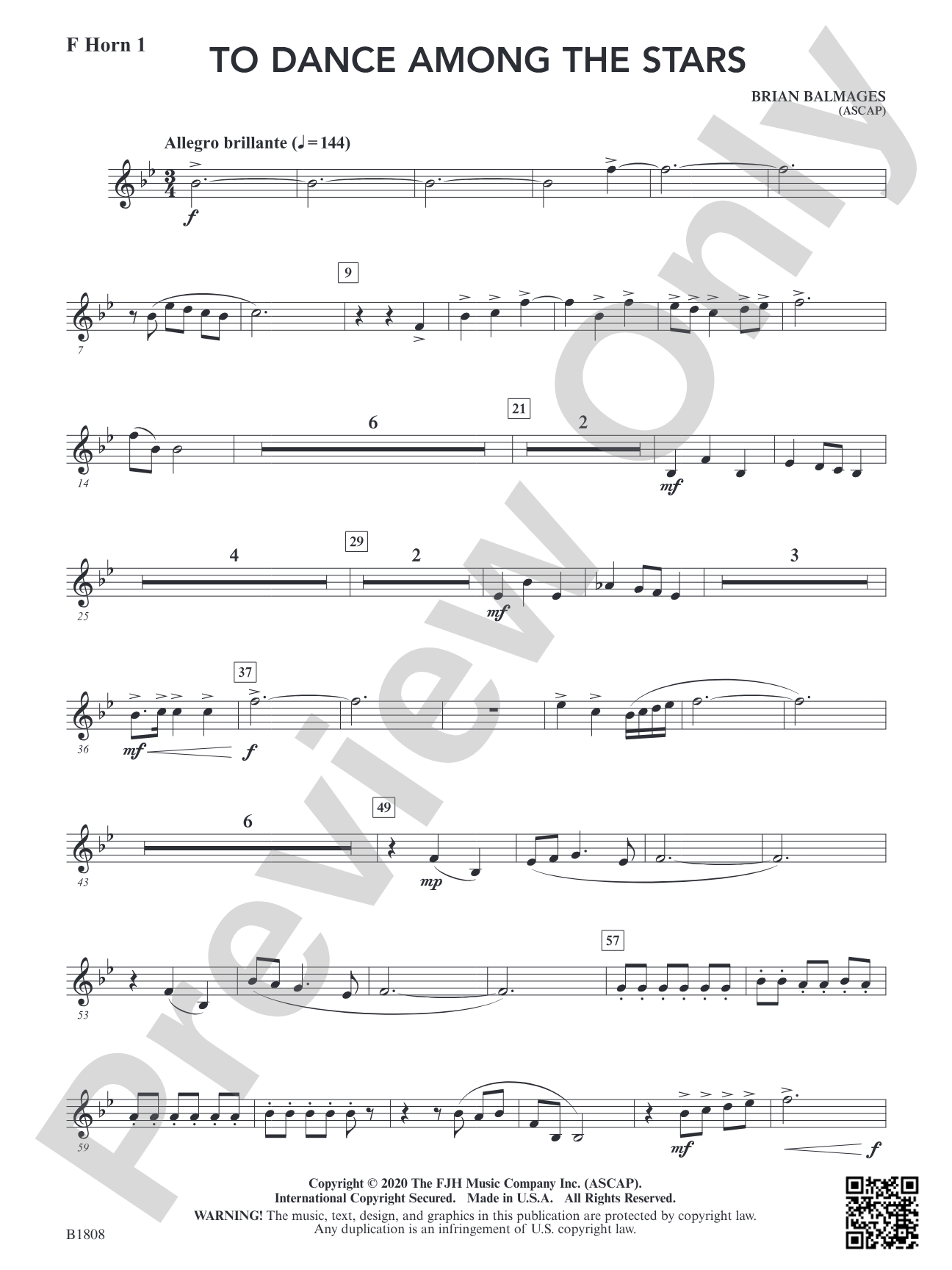 To Dance Among the Stars: F Horn 1