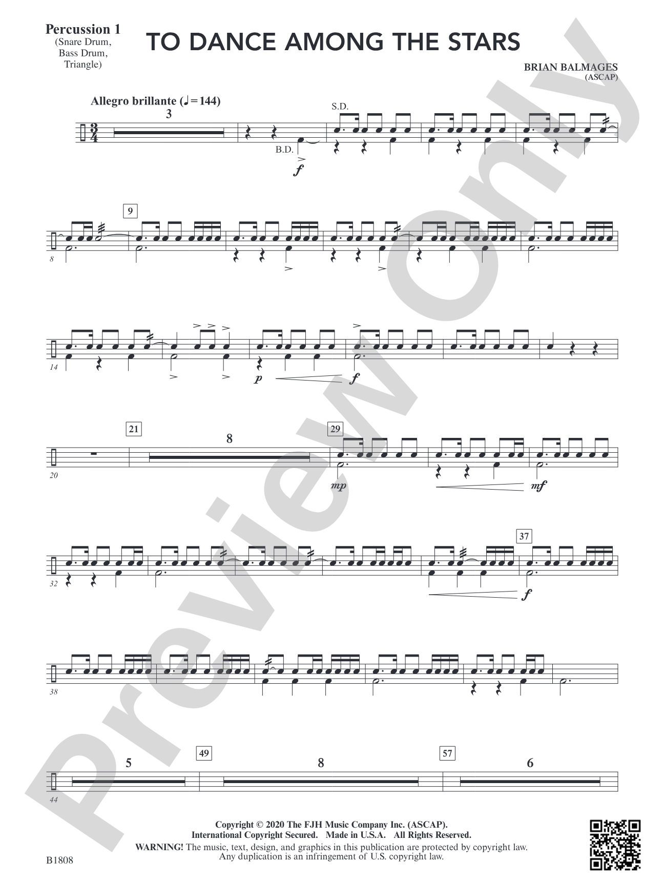 To Dance Among the Stars: Percussion 1