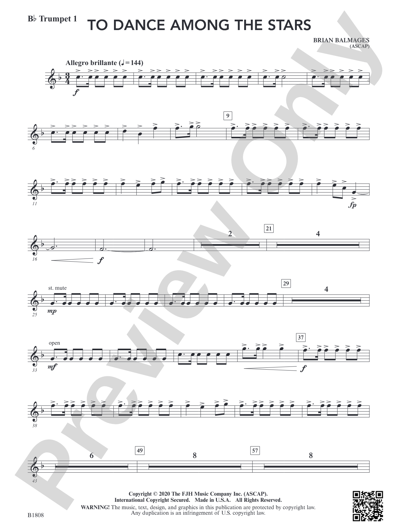 To Dance Among the Stars: B-flat Trumpet 1
