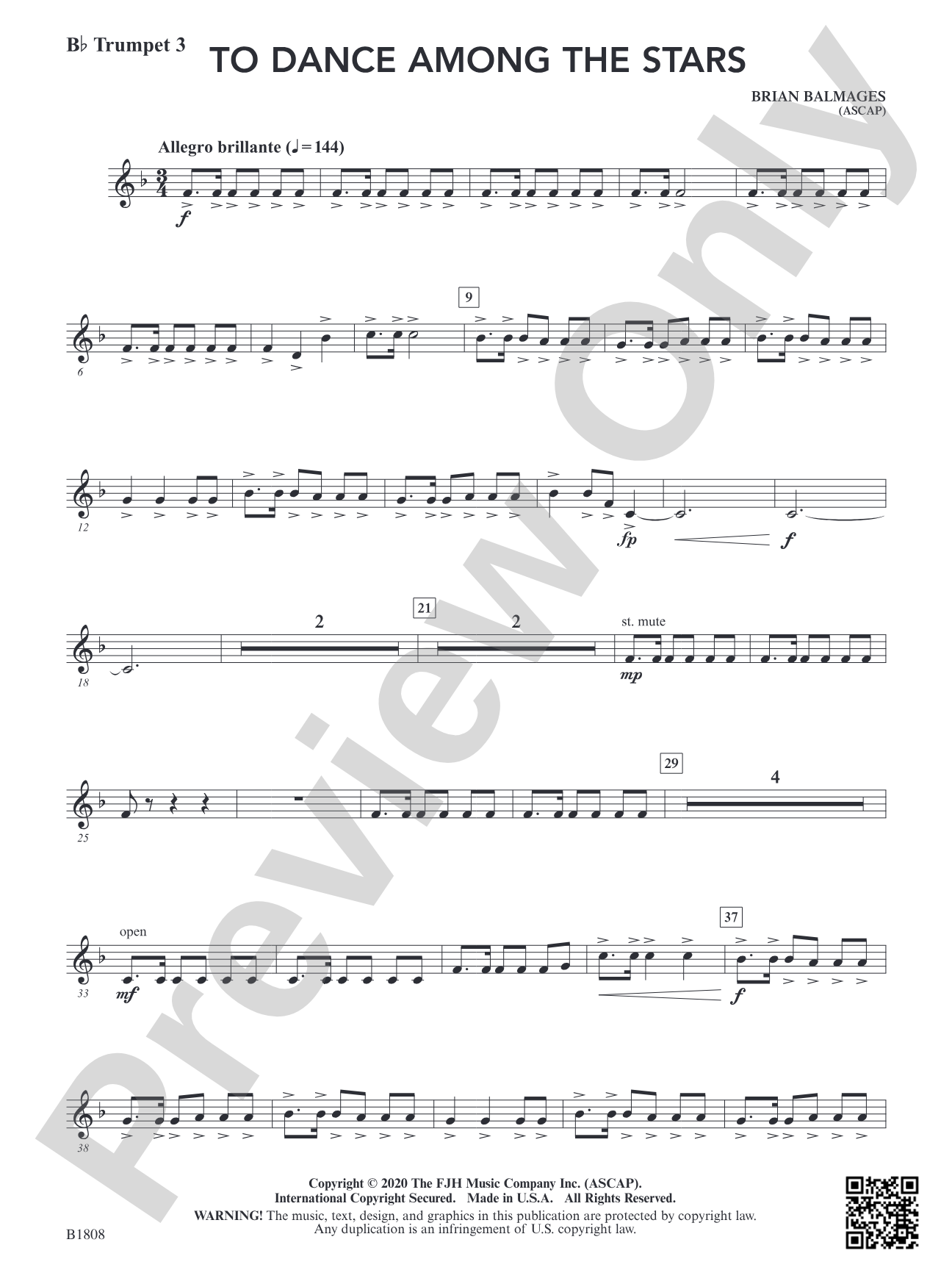 To Dance Among the Stars: B-flat Trumpet 3