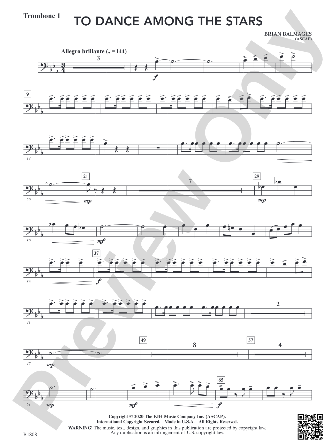 To Dance Among the Stars: Trombone 1