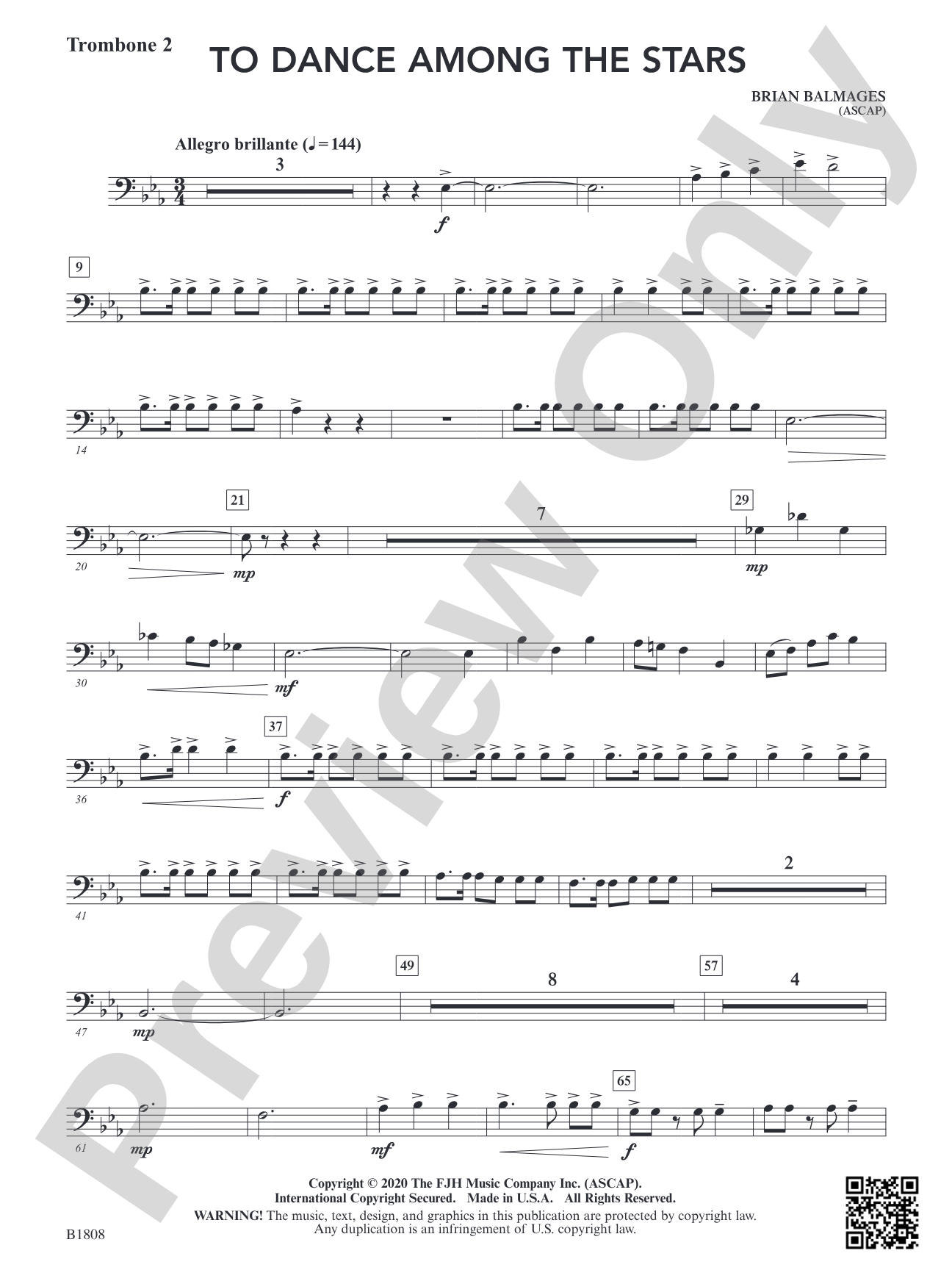 To Dance Among the Stars: Trombone 2
