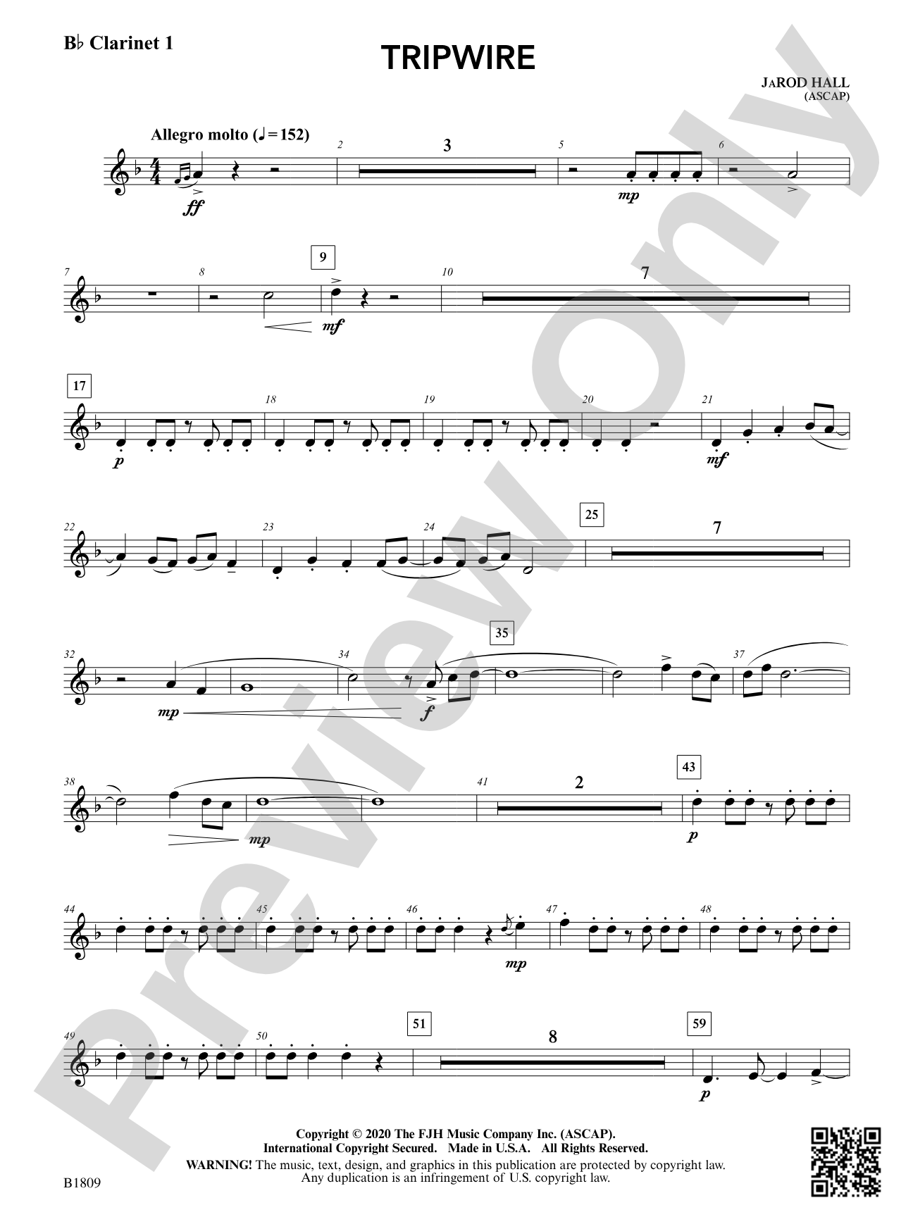 Tripwire: B-flat Clarinet 1