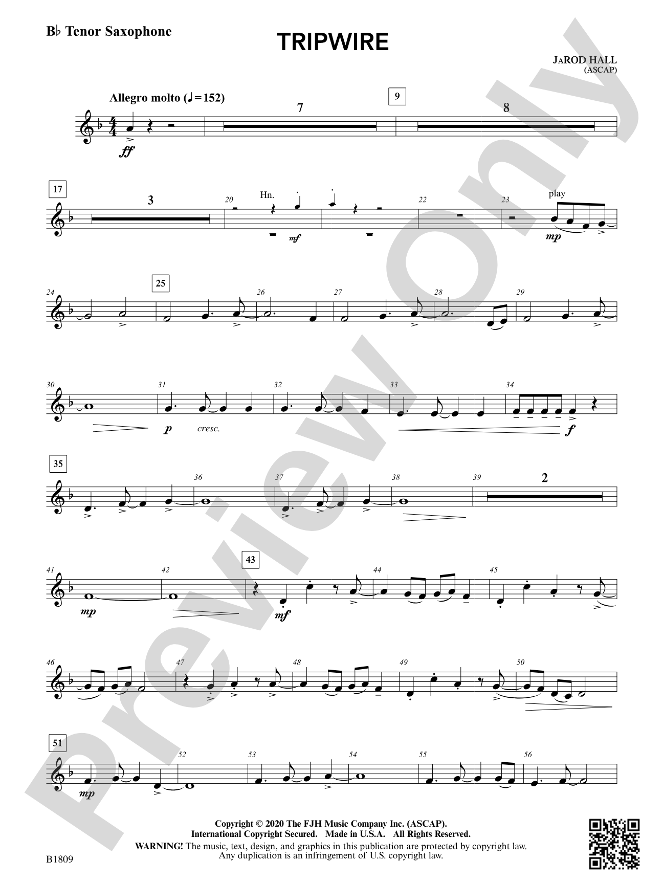 Tripwire: B-flat Tenor Saxophone