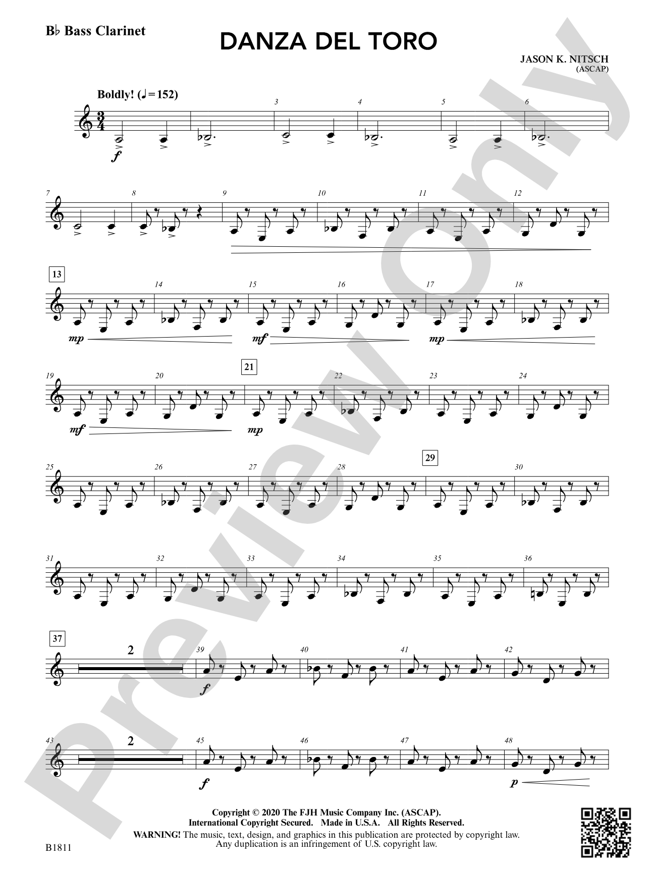 Danza del Toro: B-flat Bass Clarinet