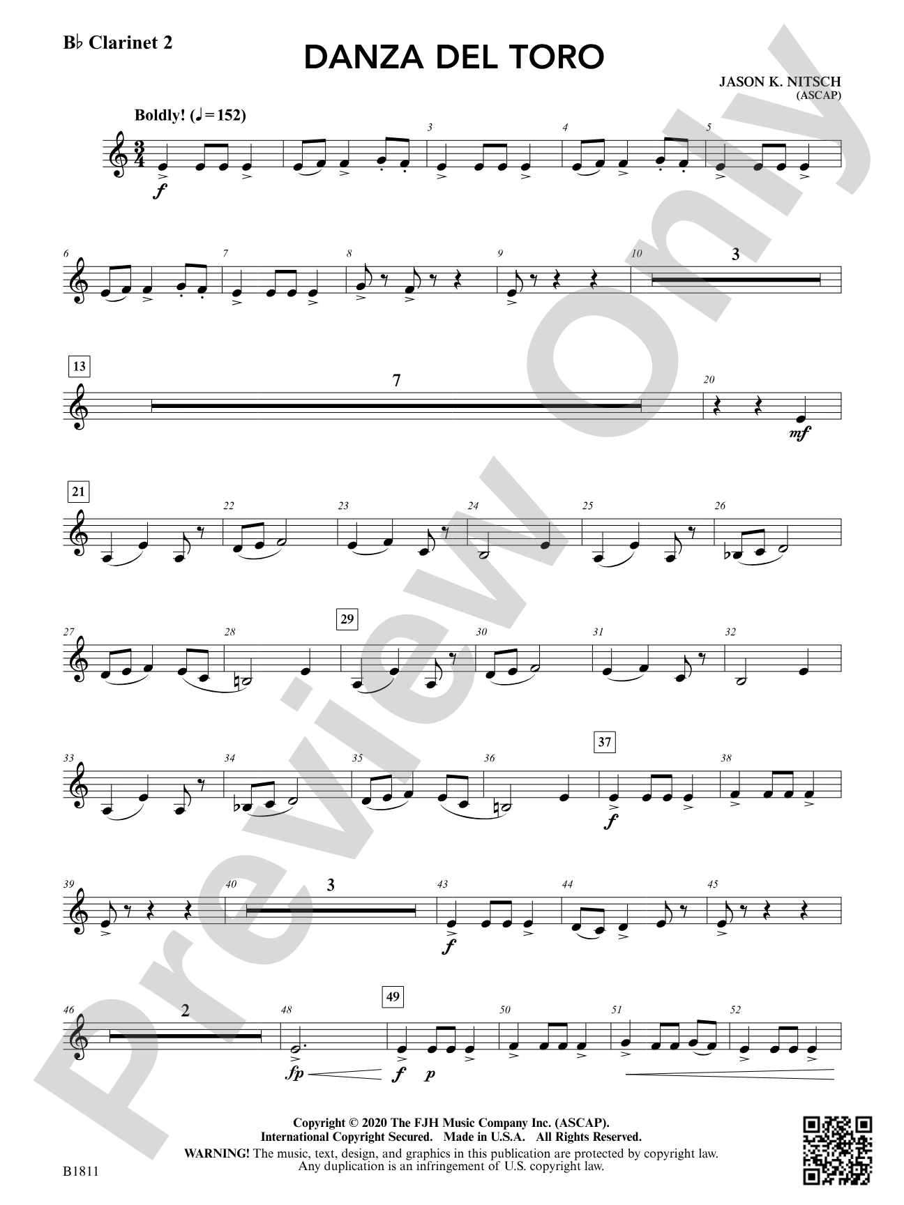 Danza del Toro: B-flat Clarinet 2