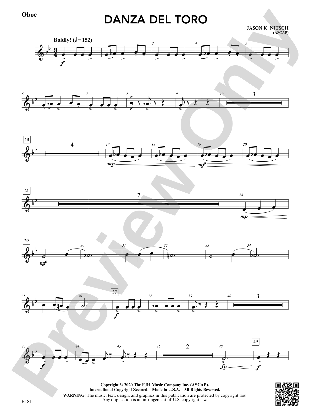 Danza del Toro: Oboe