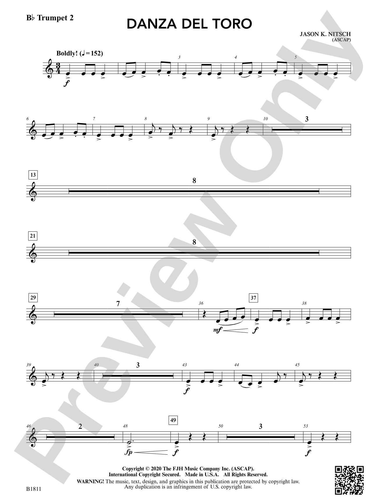 Danza del Toro: B-flat Trumpet 2