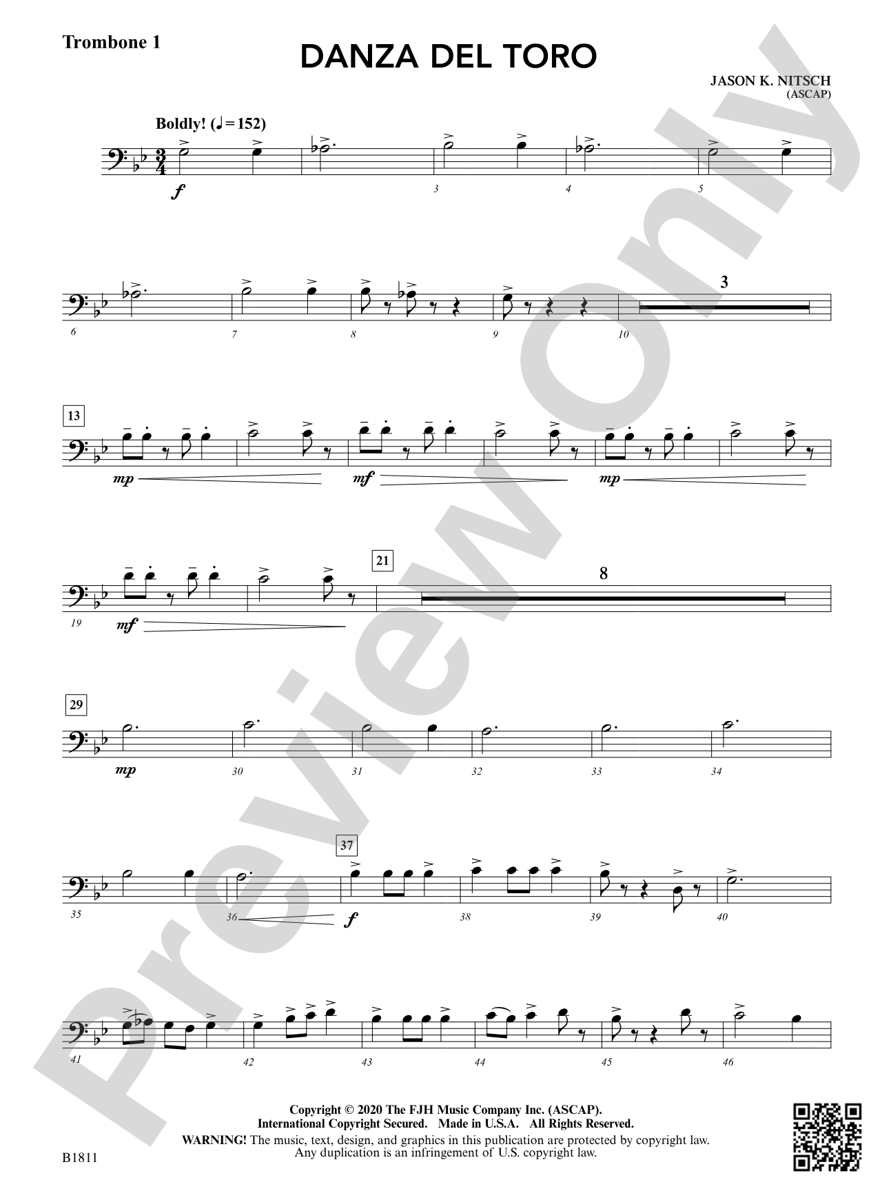 Danza del Toro: Trombone 1