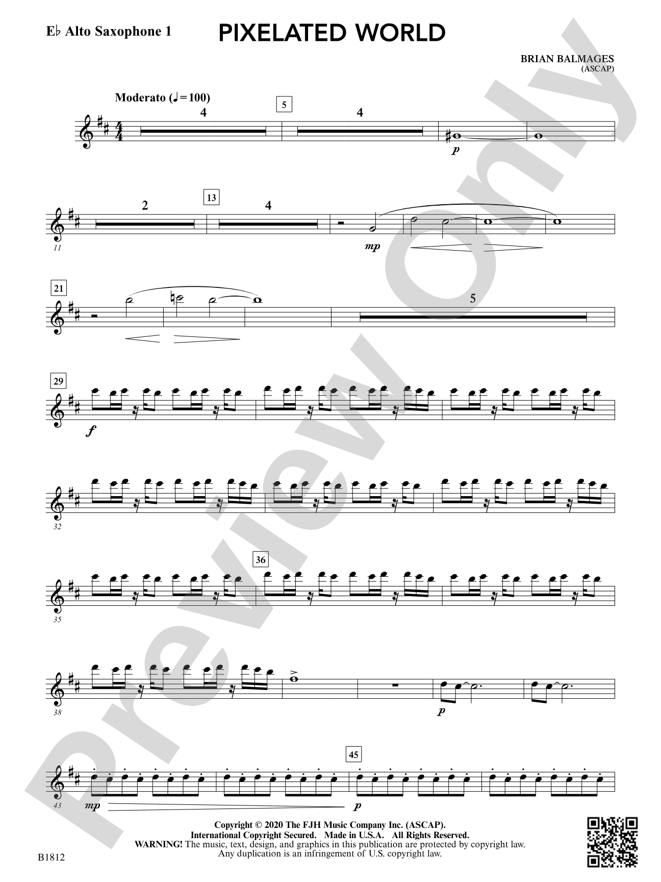 Pixelated World: E-flat Alto Saxophone 1