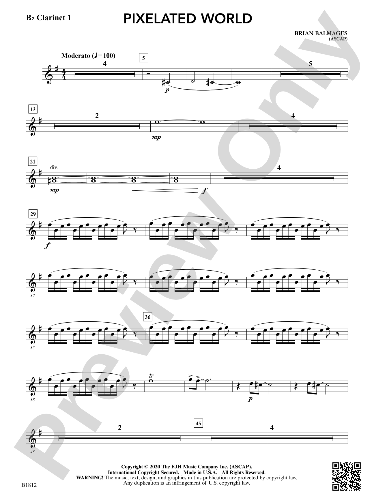 Pixelated World: B-flat Clarinet 1