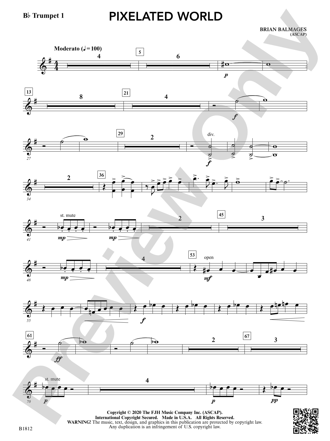 Pixelated World: B-flat Trumpet 1