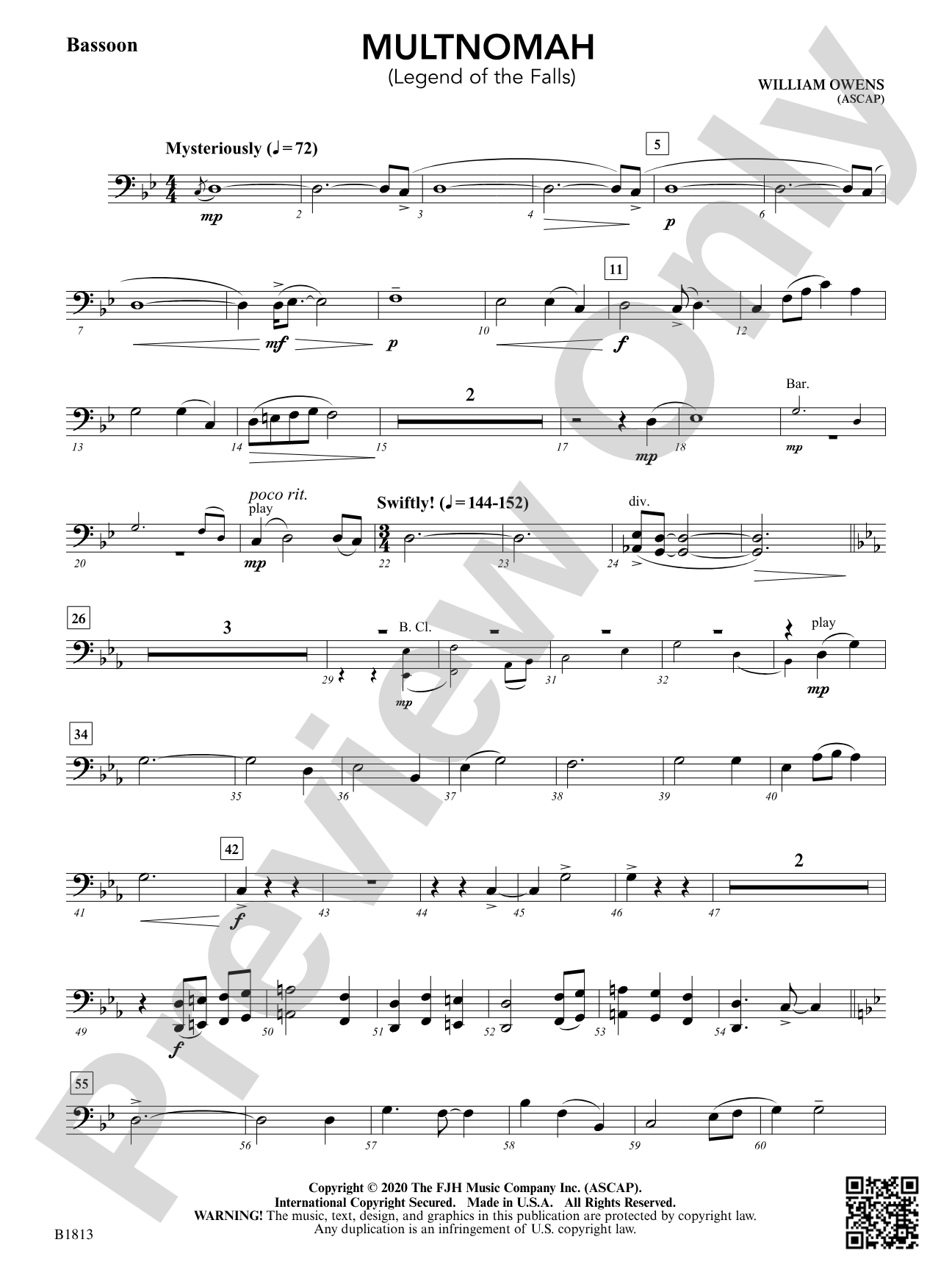 Multnomah (Legend of the Falls): Bassoon
