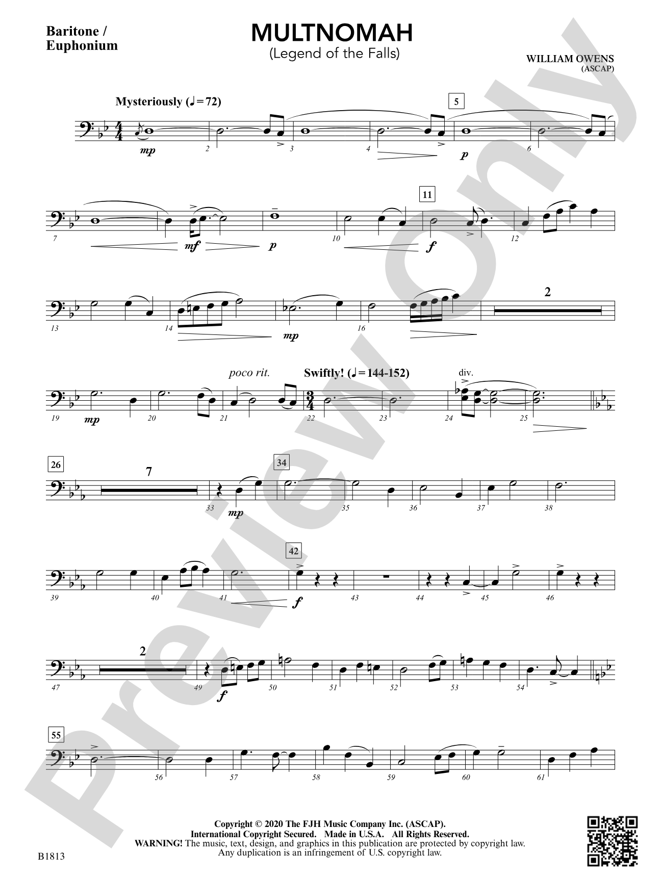 Multnomah (Legend of the Falls): Baritone / Euphonium