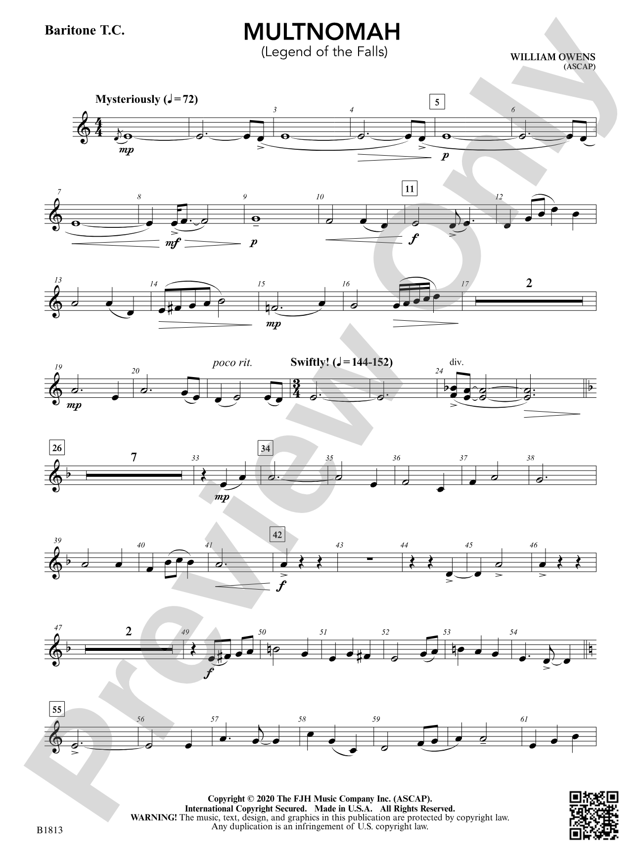 Multnomah (Legend of the Falls): Baritone T.C.