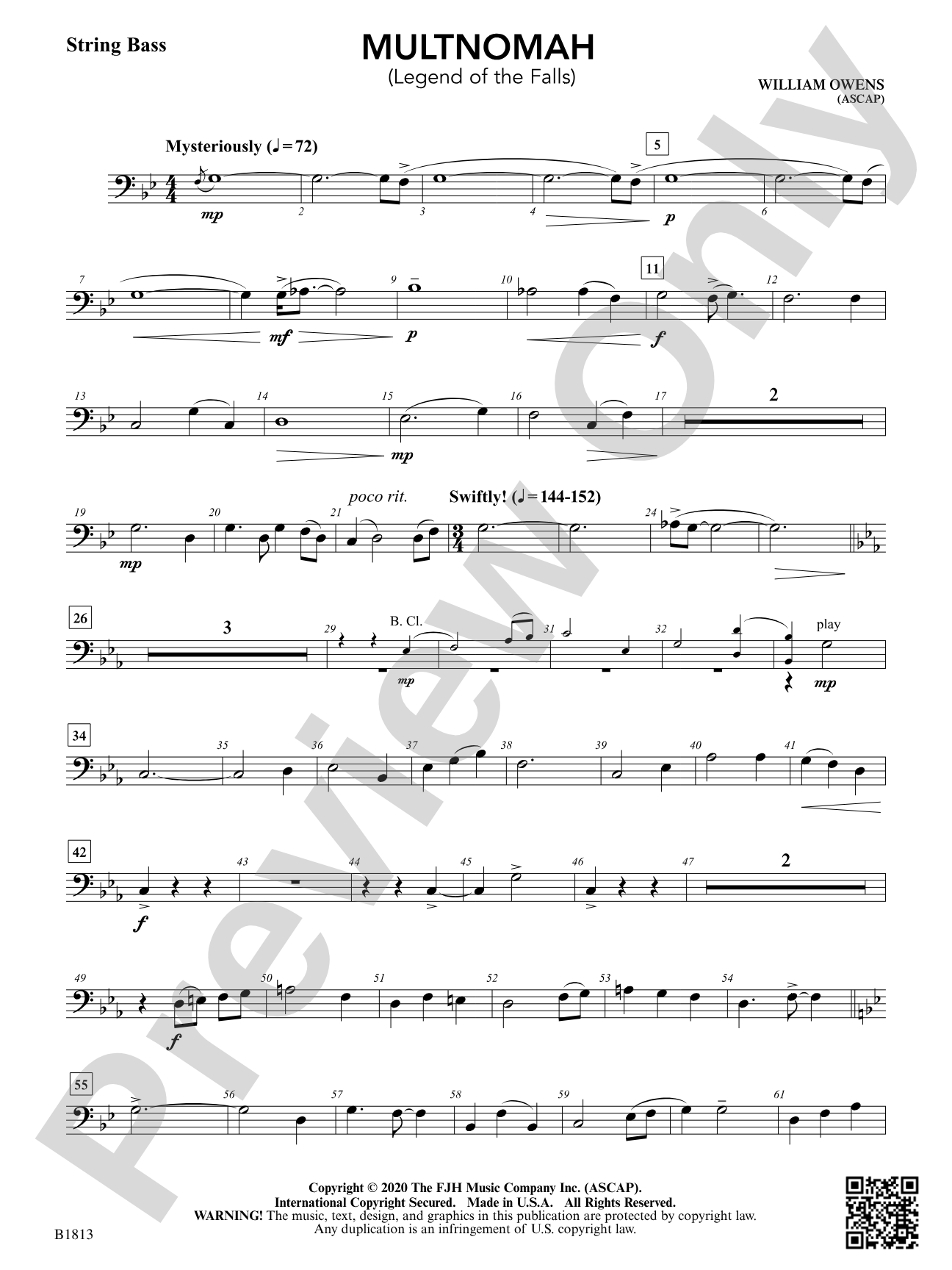 Multnomah (Legend of the Falls): String Bass