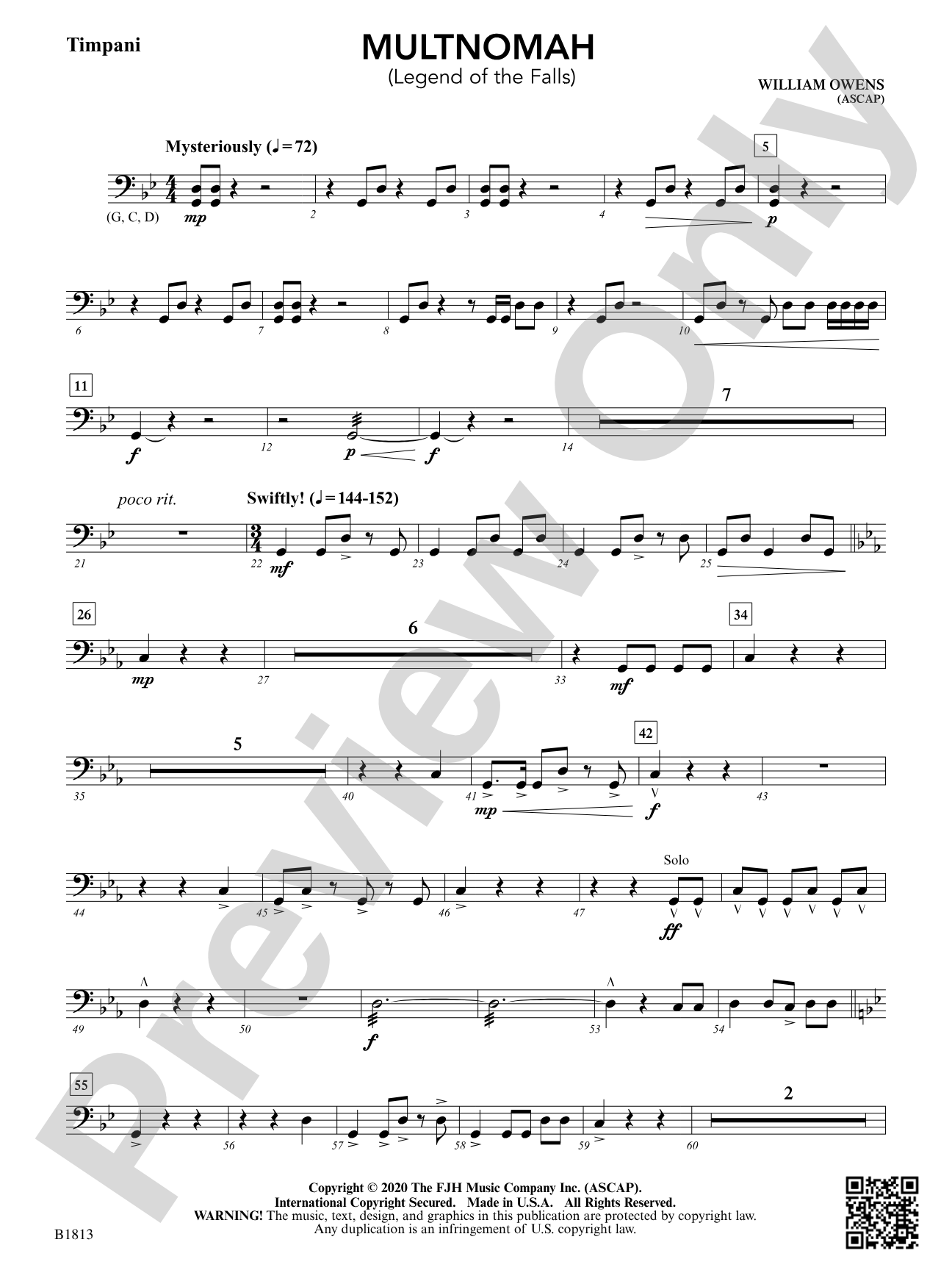 Multnomah (Legend of the Falls): Timpani