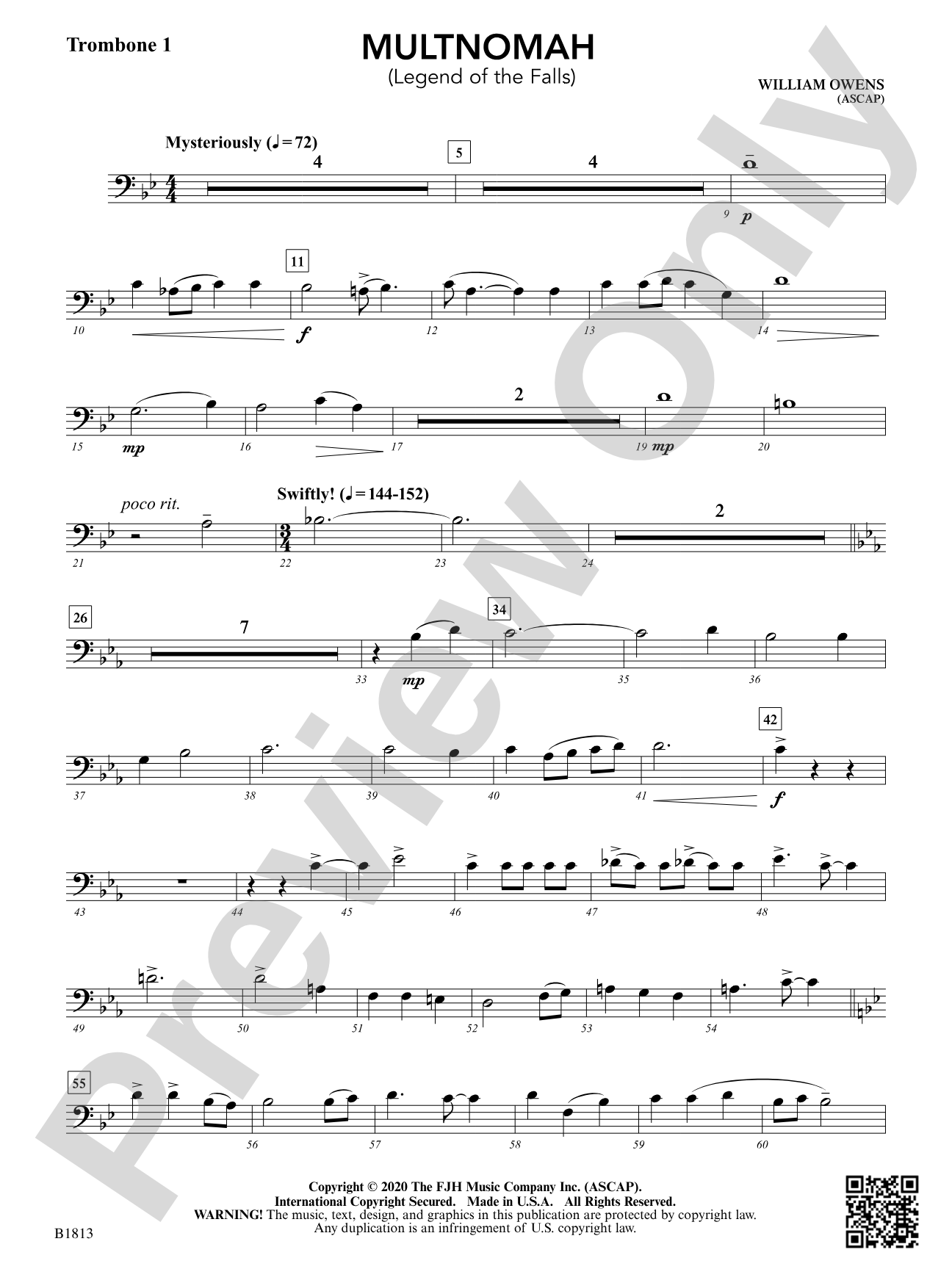 Multnomah (Legend of the Falls): Trombone 1