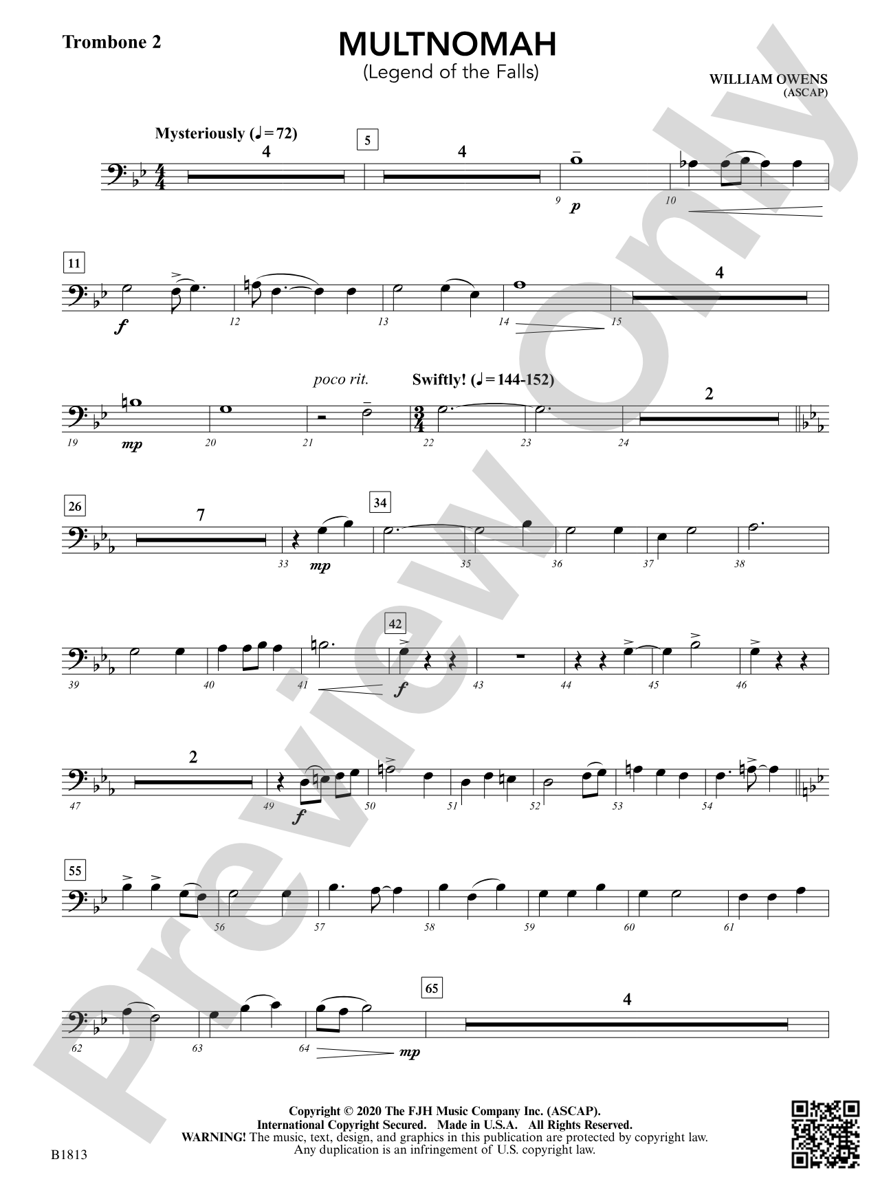 Multnomah (Legend of the Falls): Trombone 2