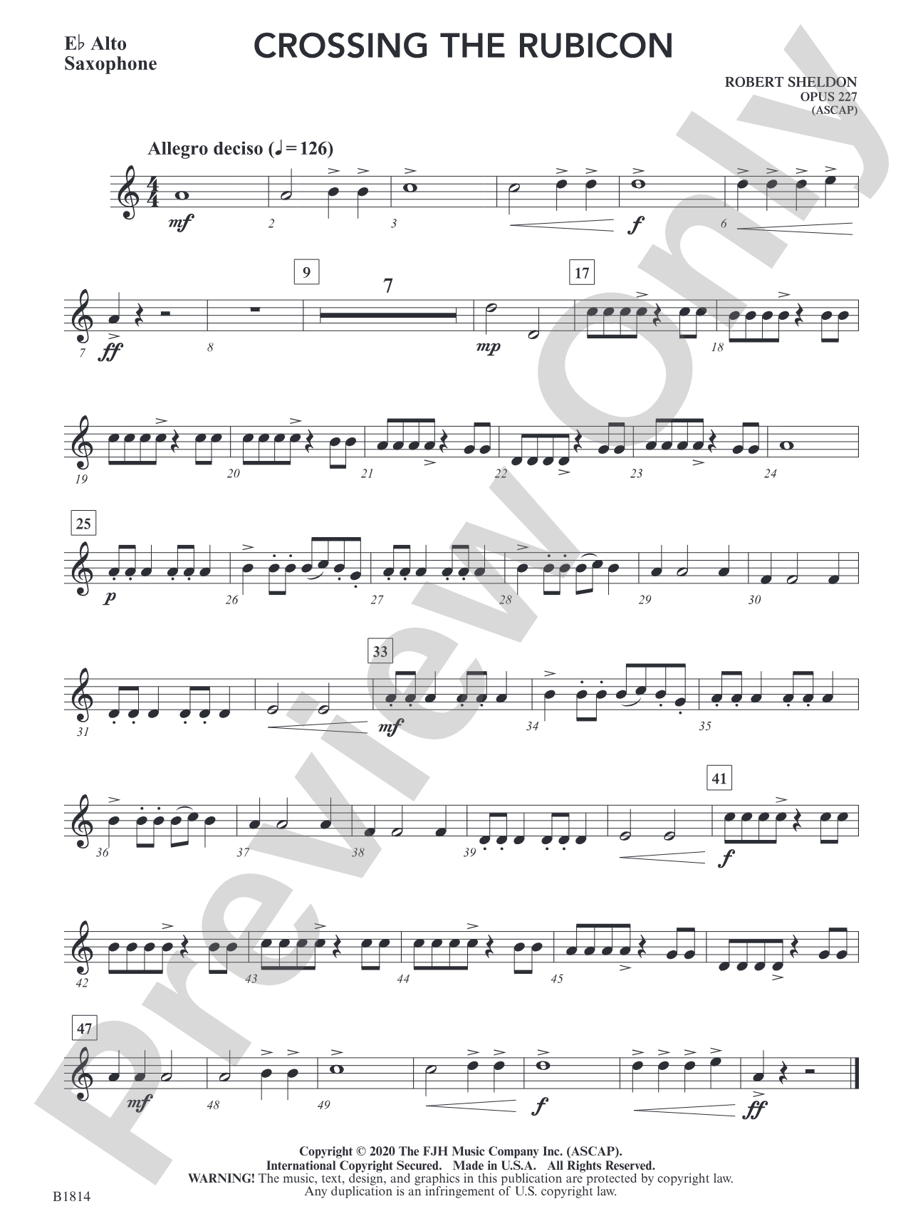 Crossing the Rubicon: E-flat Alto Saxophone
