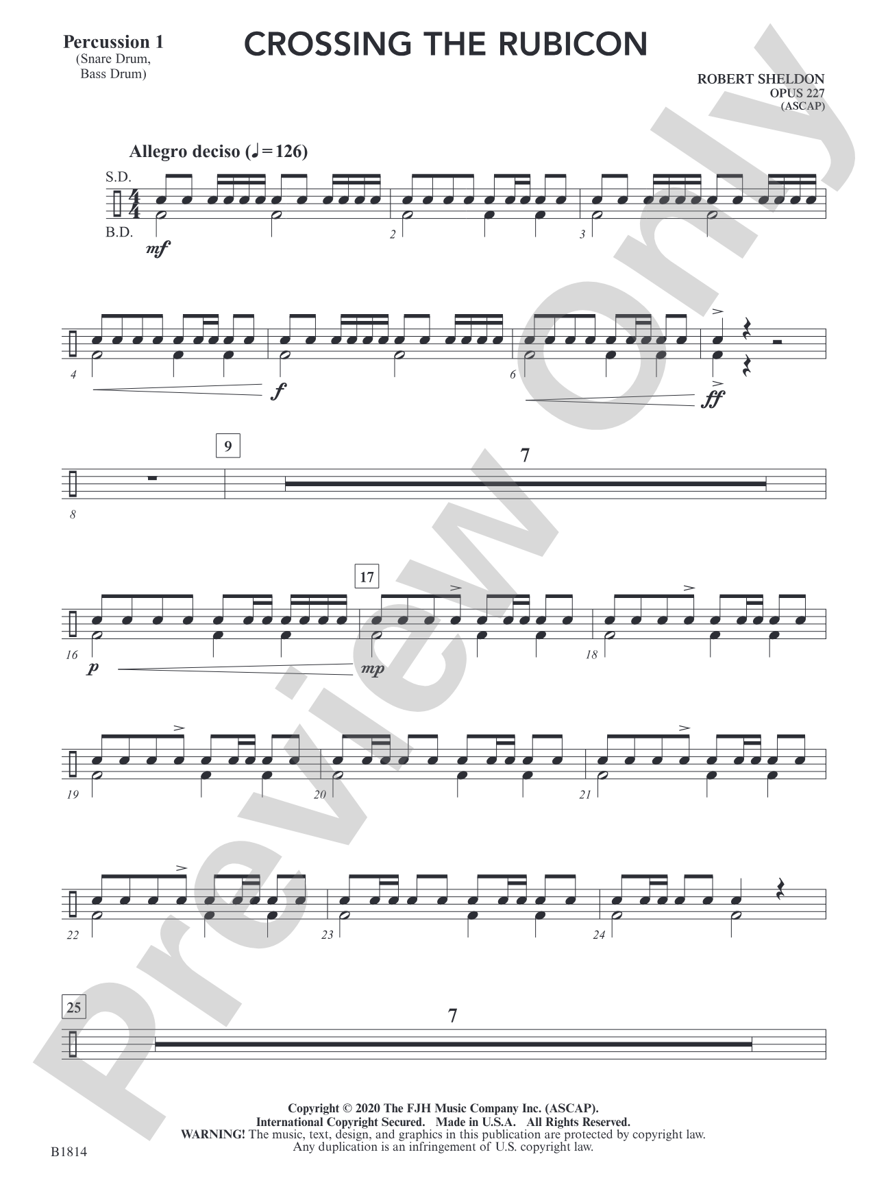 Crossing the Rubicon: Percussion 1