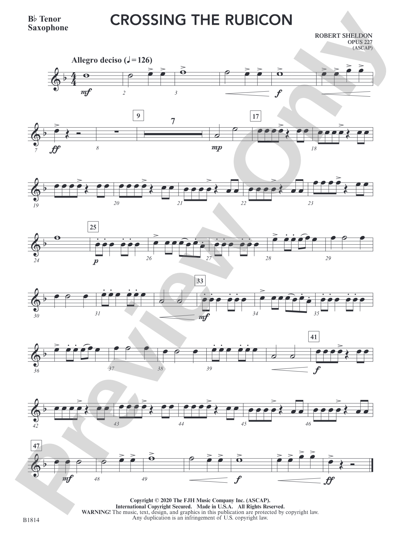 Crossing the Rubicon: B-flat Tenor Saxophone