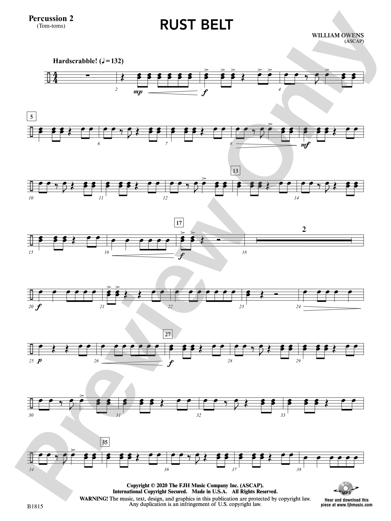 Rust Belt: Percussion 2 (Tom-toms)