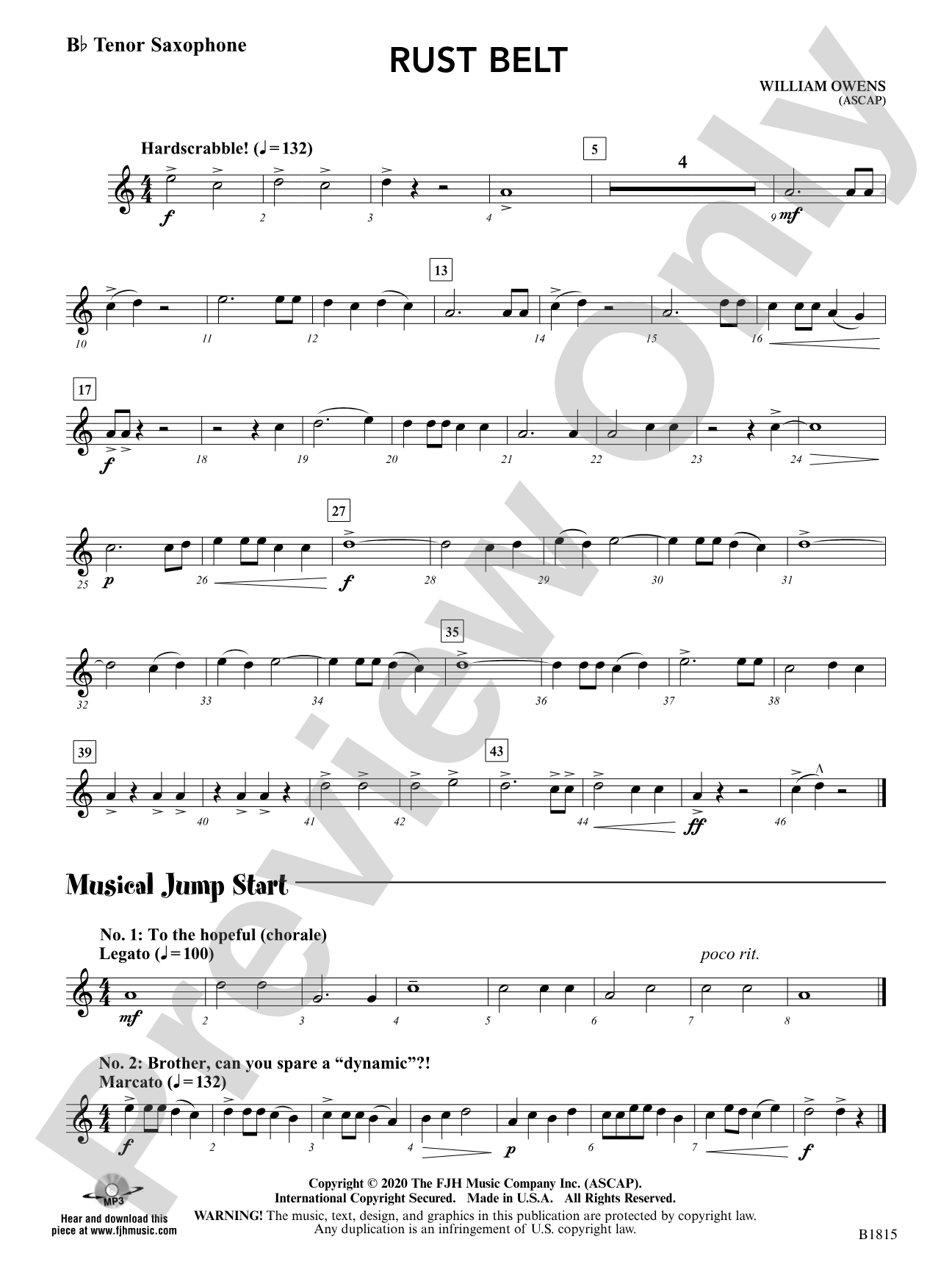 Rust Belt: B-flat Tenor Saxophone