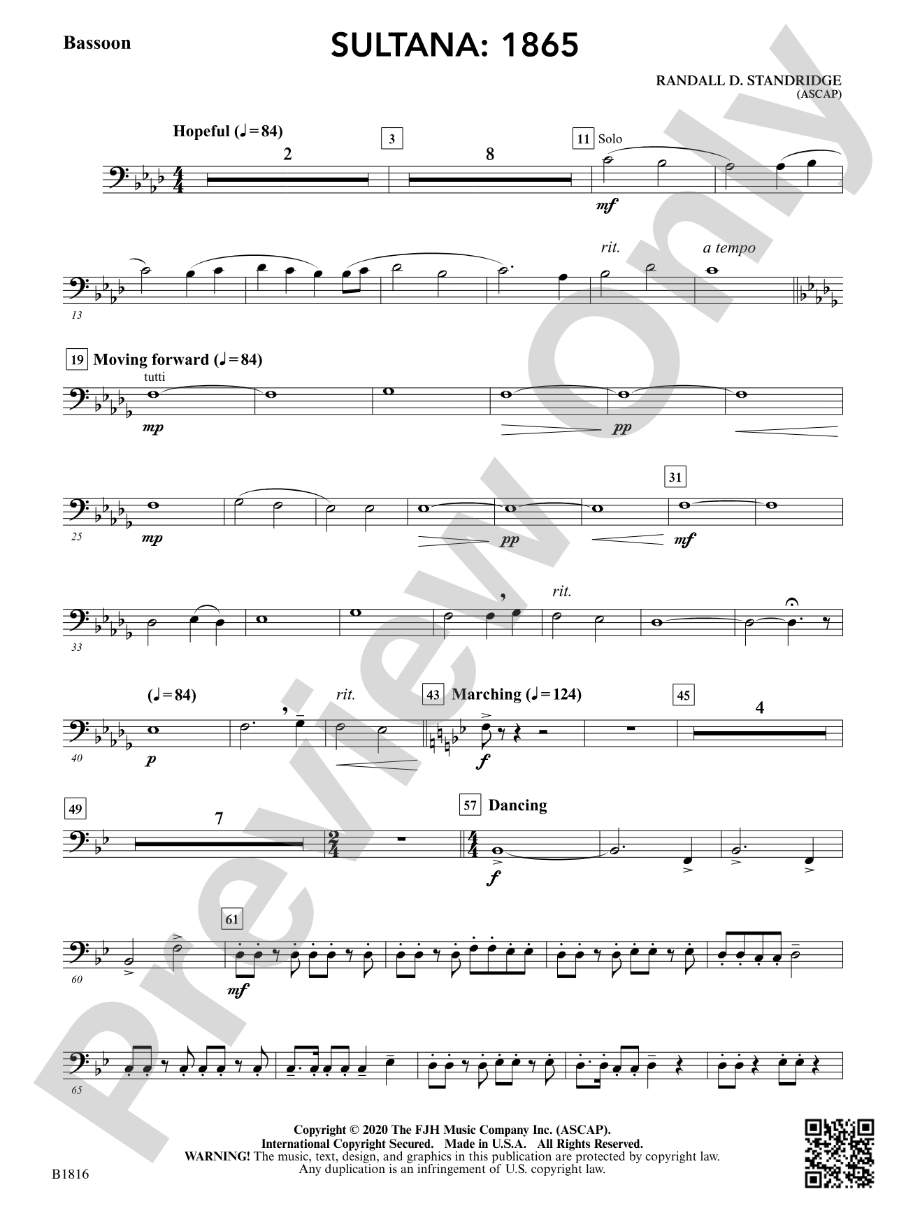 Sultana: 1865: Bassoon