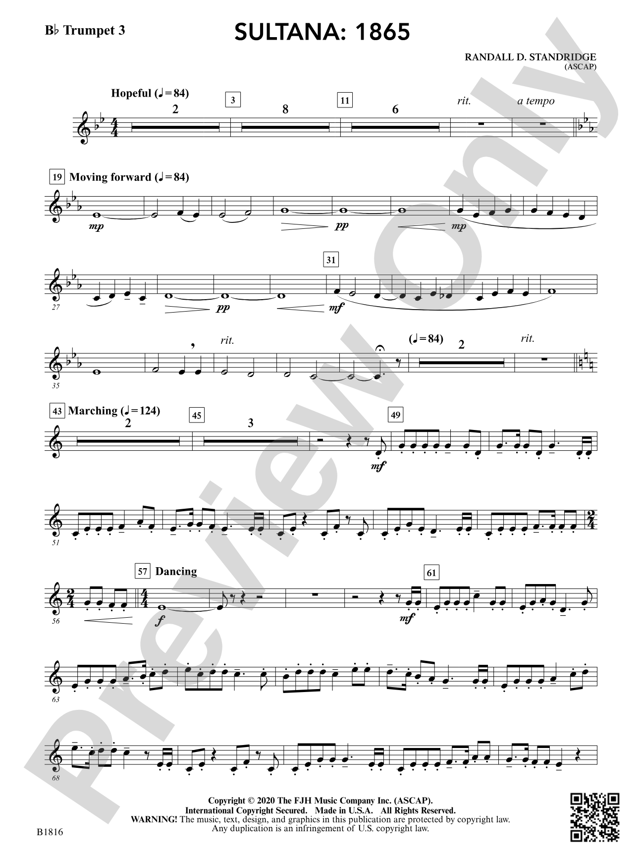Sultana: 1865: B-flat Trumpet 3 (opt.)