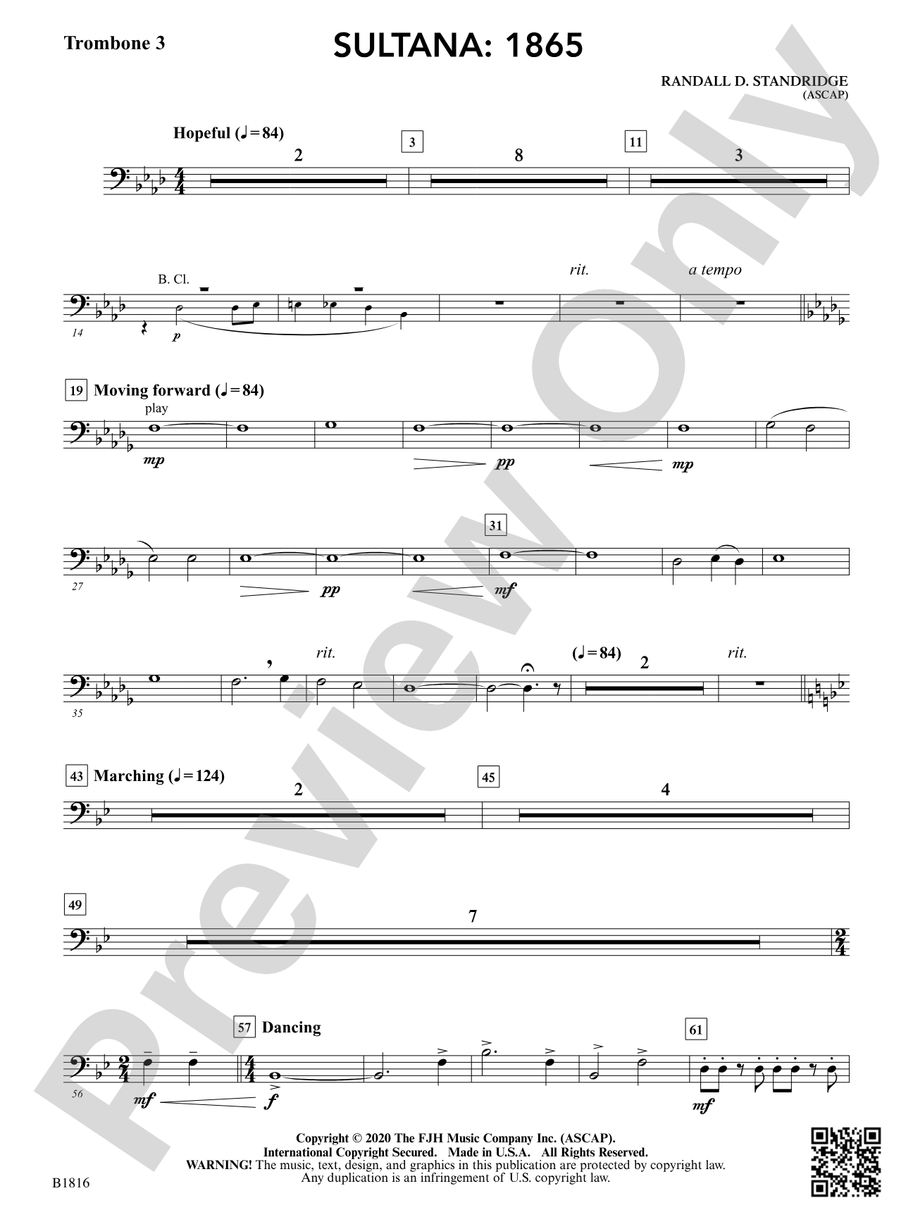 Sultana: 1865: Trombone 3 (opt.)