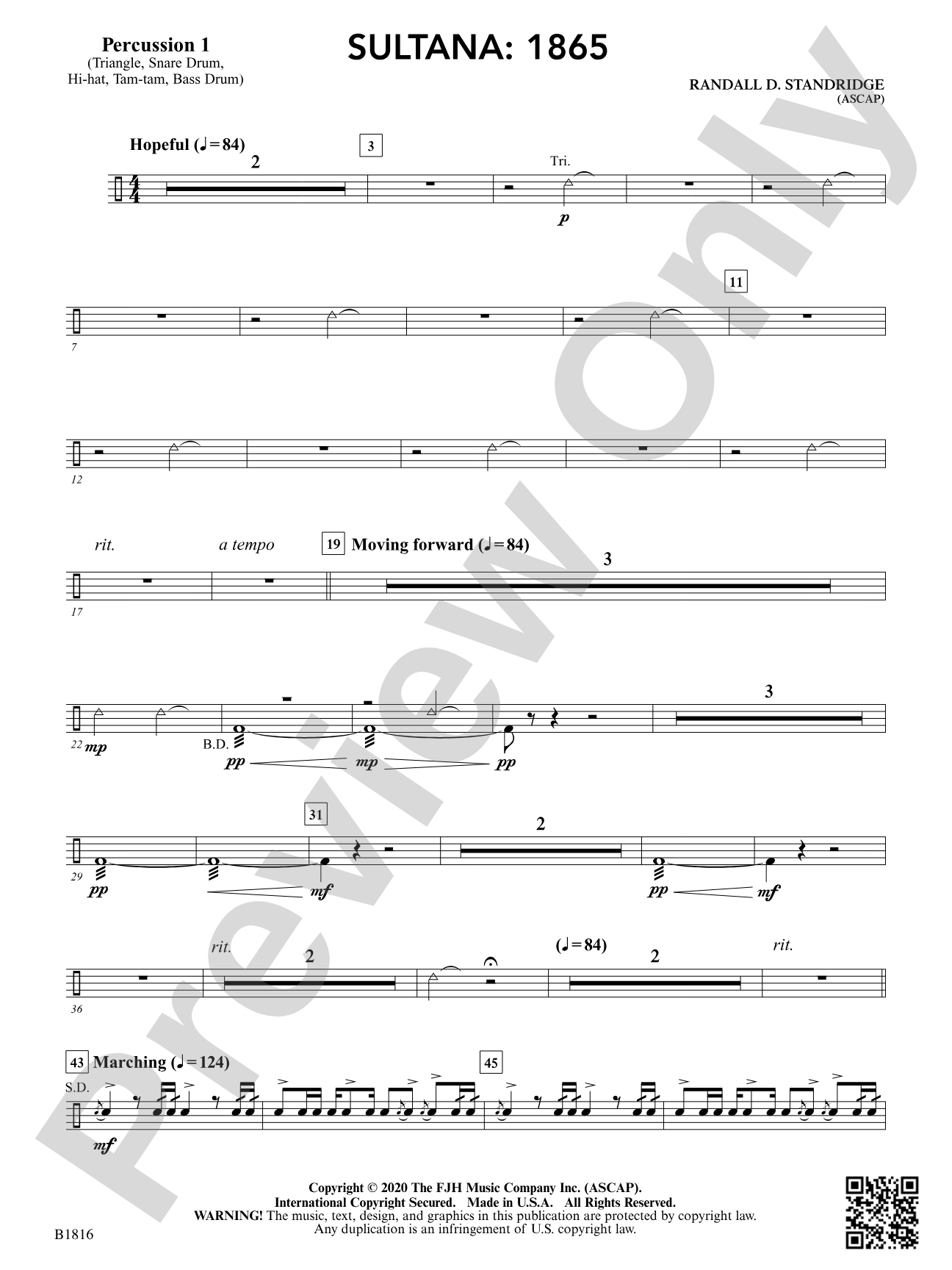 Sultana: 1865: Percussion 1