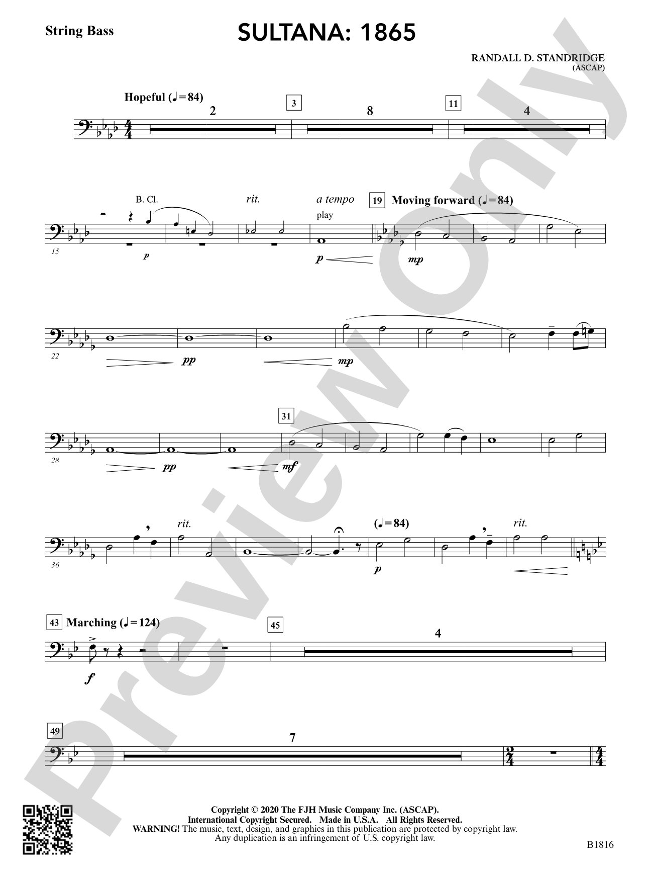 Sultana: 1865: String Bass