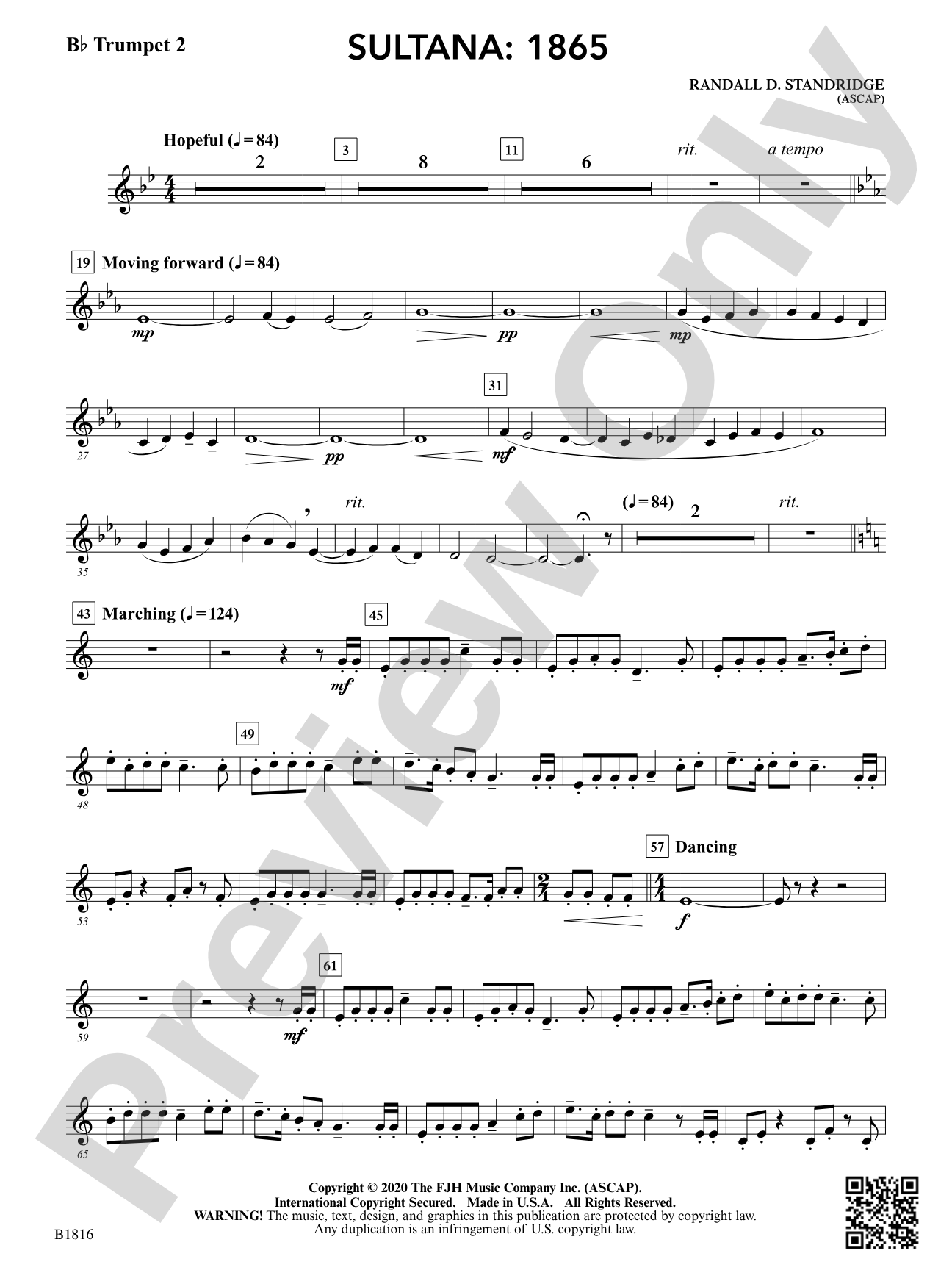 Sultana: 1865: B-flat Trumpet 2