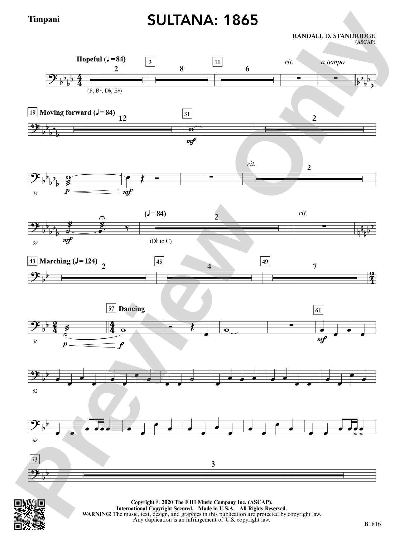 Sultana: 1865: Timpani