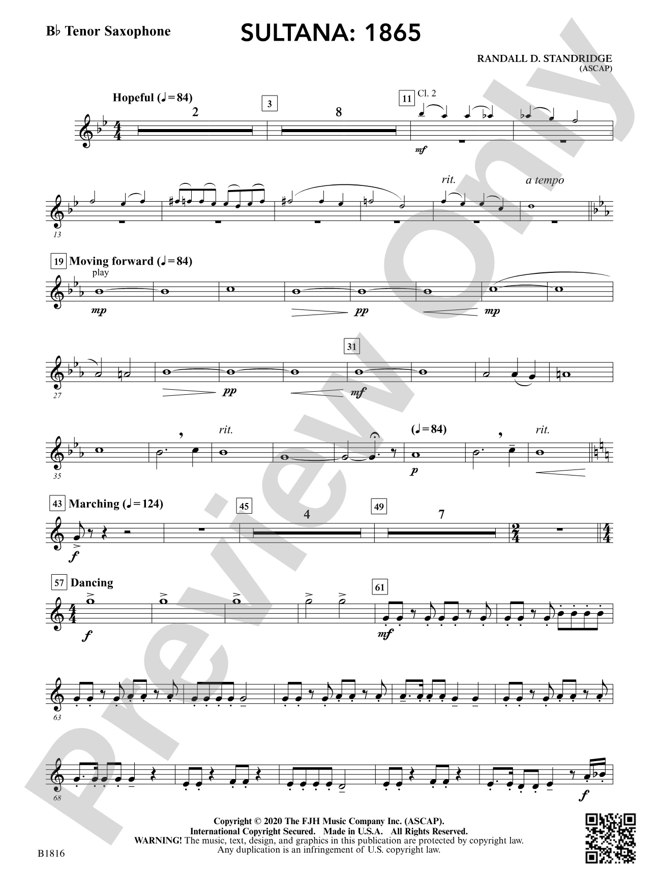 Sultana: 1865: B-flat Tenor Saxophone