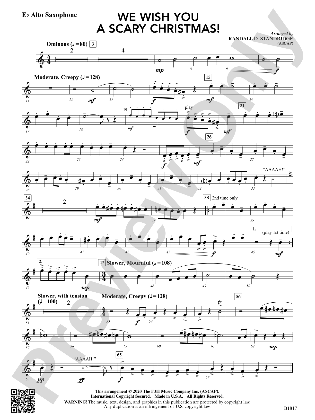 We Wish You a Scary Christmas!: E-flat Alto Saxophone
