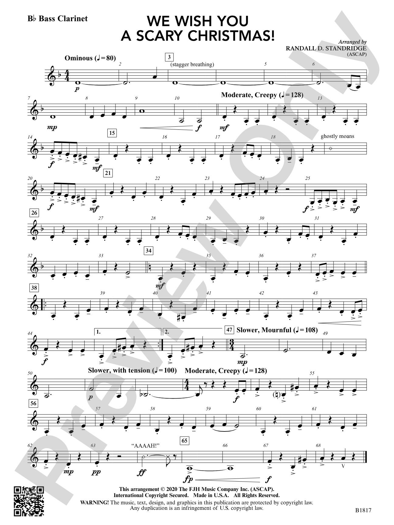 We Wish You a Scary Christmas!: B-flat Bass Clarinet