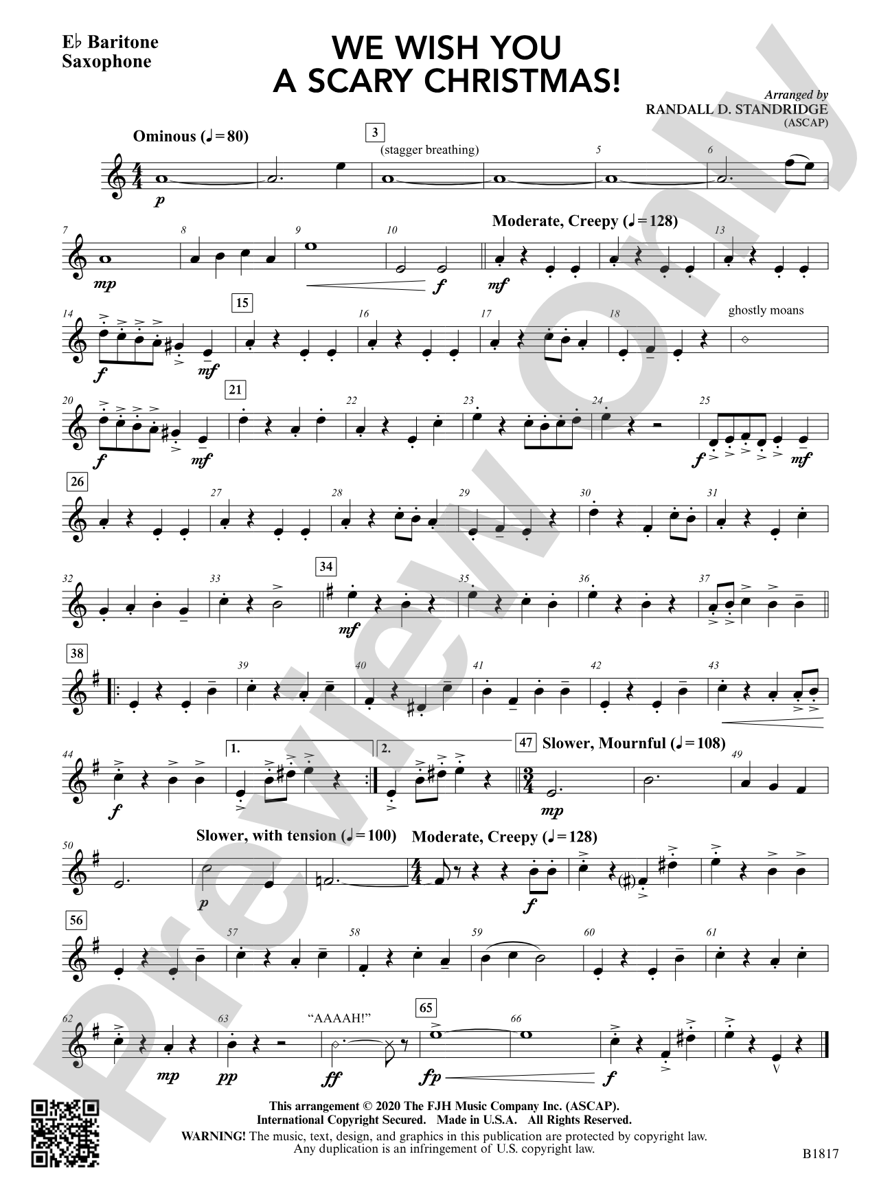 We Wish You a Scary Christmas!: E-flat Baritone Saxophone