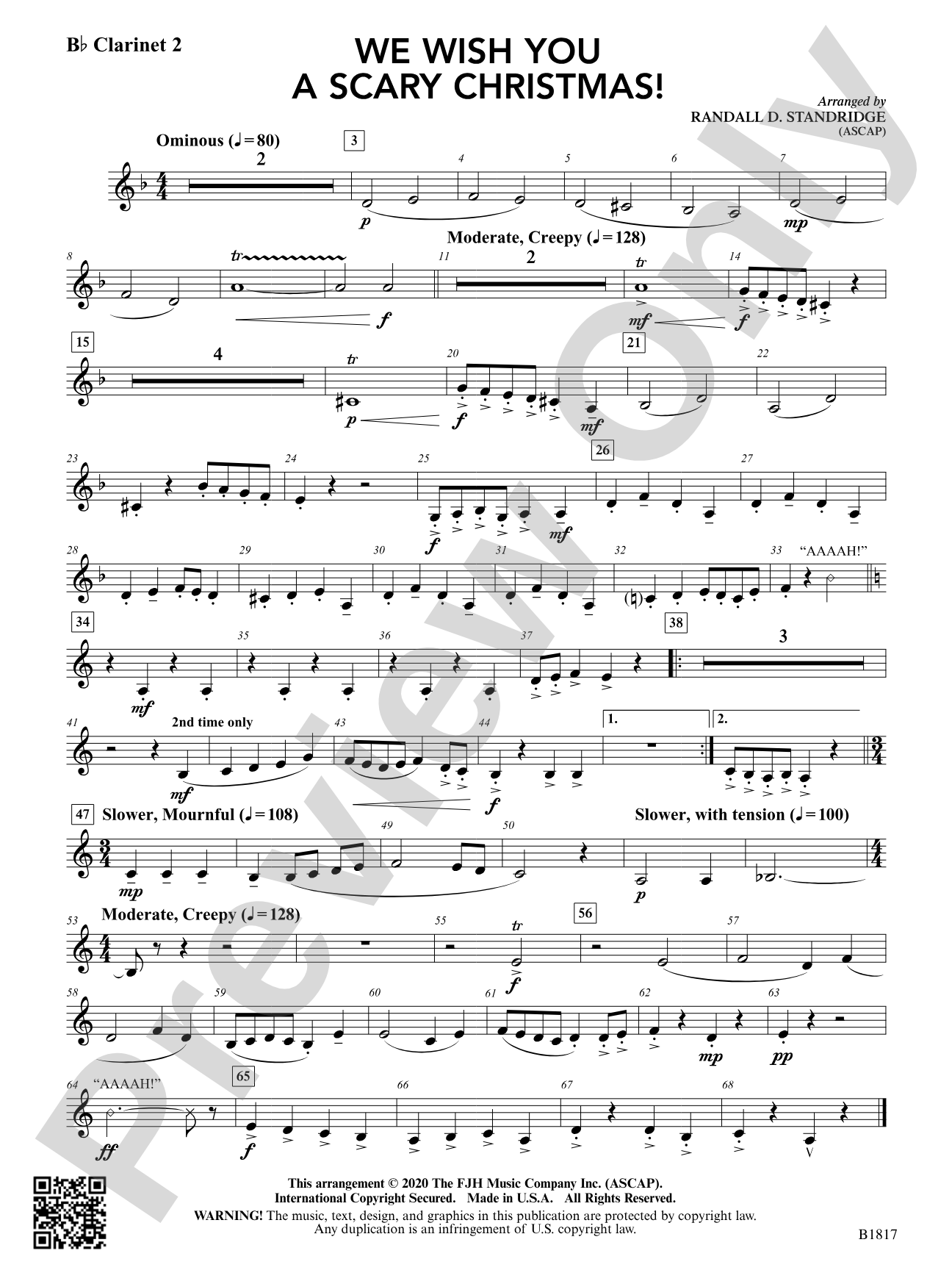 We Wish You a Scary Christmas!: B-flat Clarinet 2