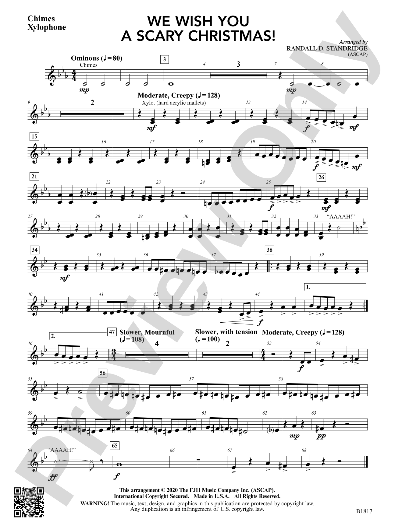 We Wish You a Scary Christmas!: Chimes / Xylophone
