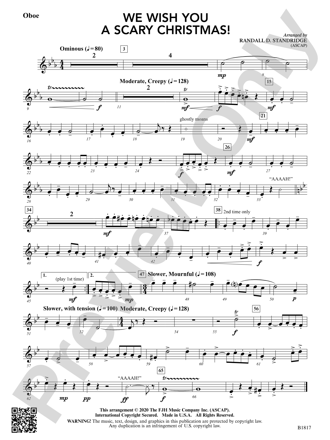 We Wish You a Scary Christmas!: Oboe