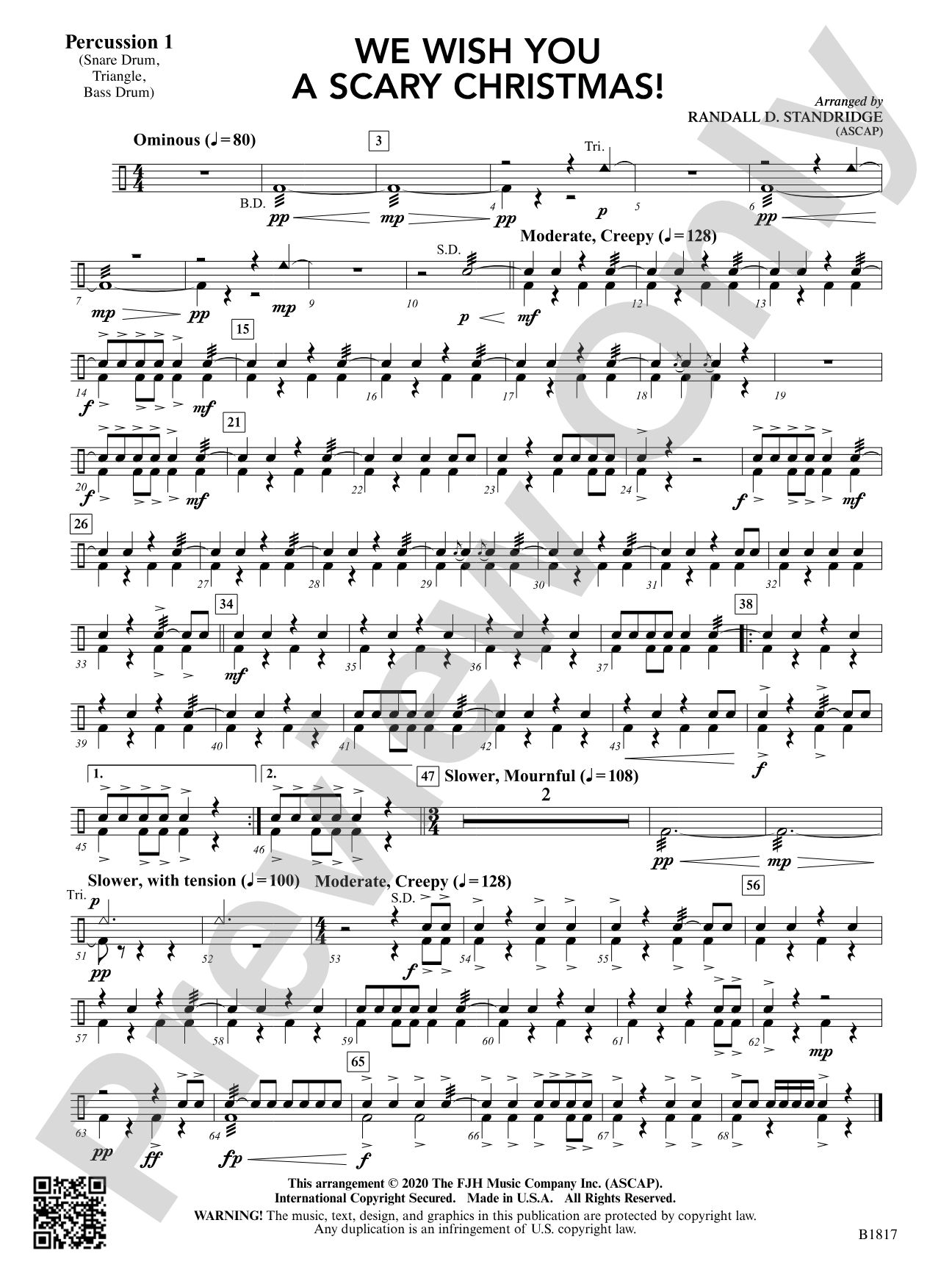 We Wish You a Scary Christmas!: Percussion 1