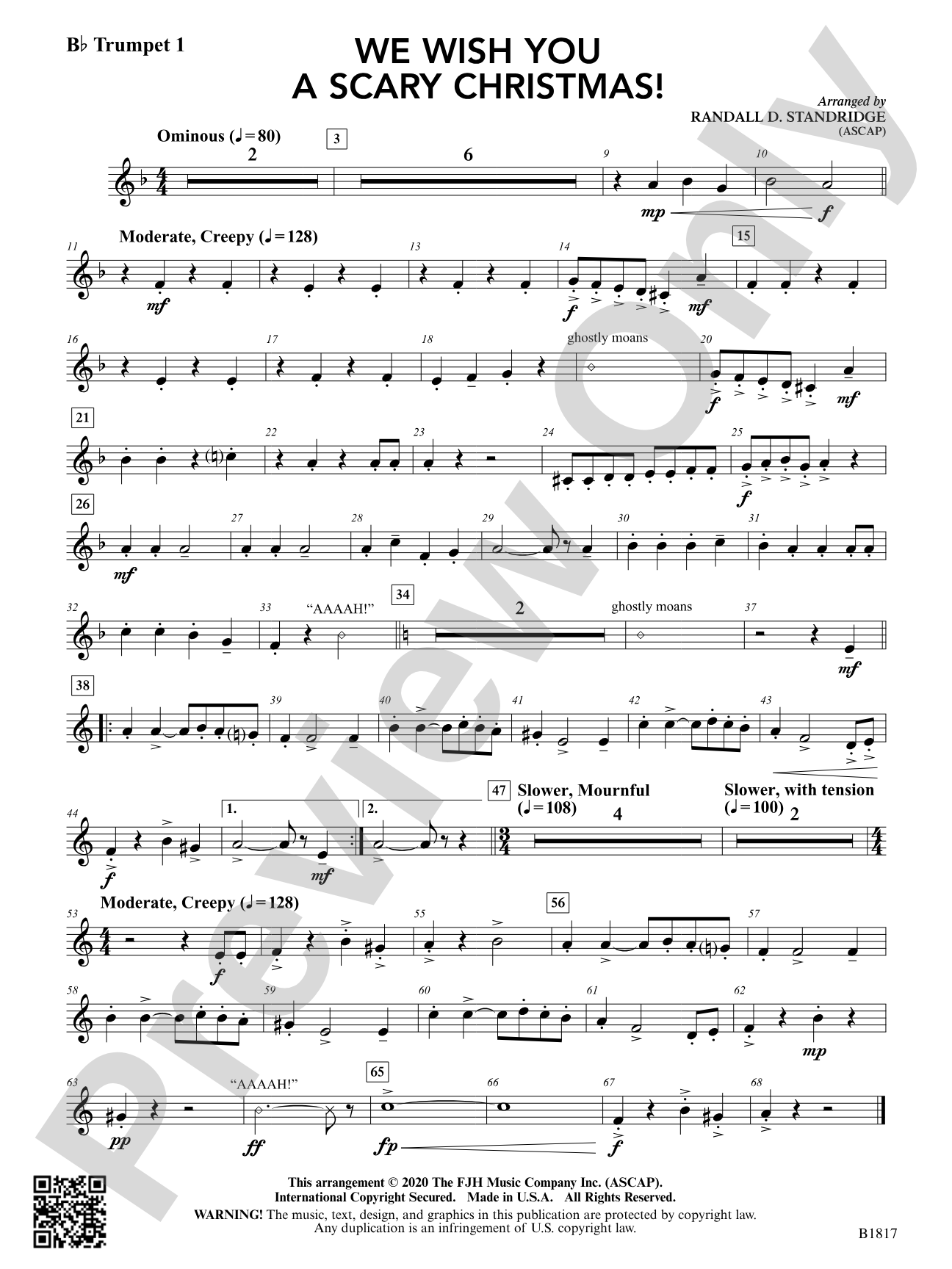 We Wish You a Scary Christmas!: B-flat Trumpet 1