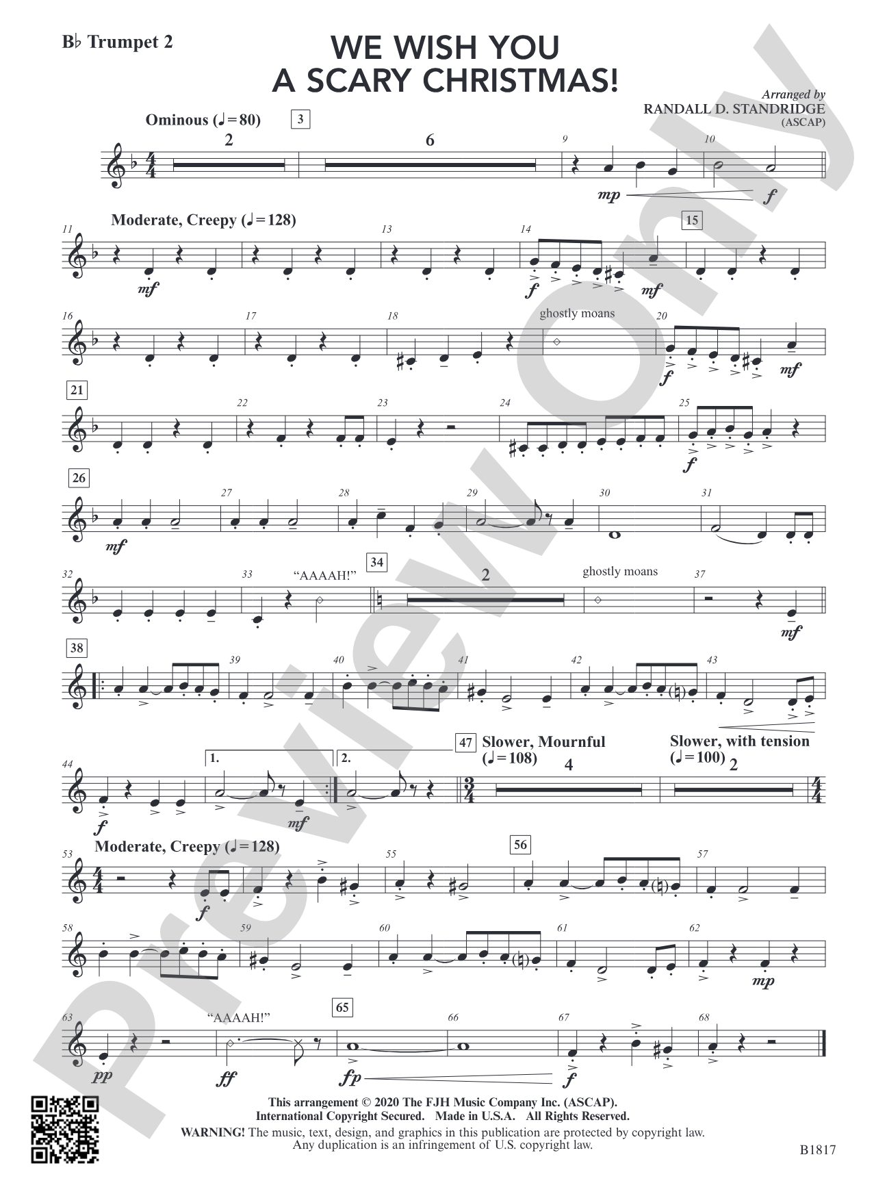 We Wish You a Scary Christmas!: B-flat Trumpet 2