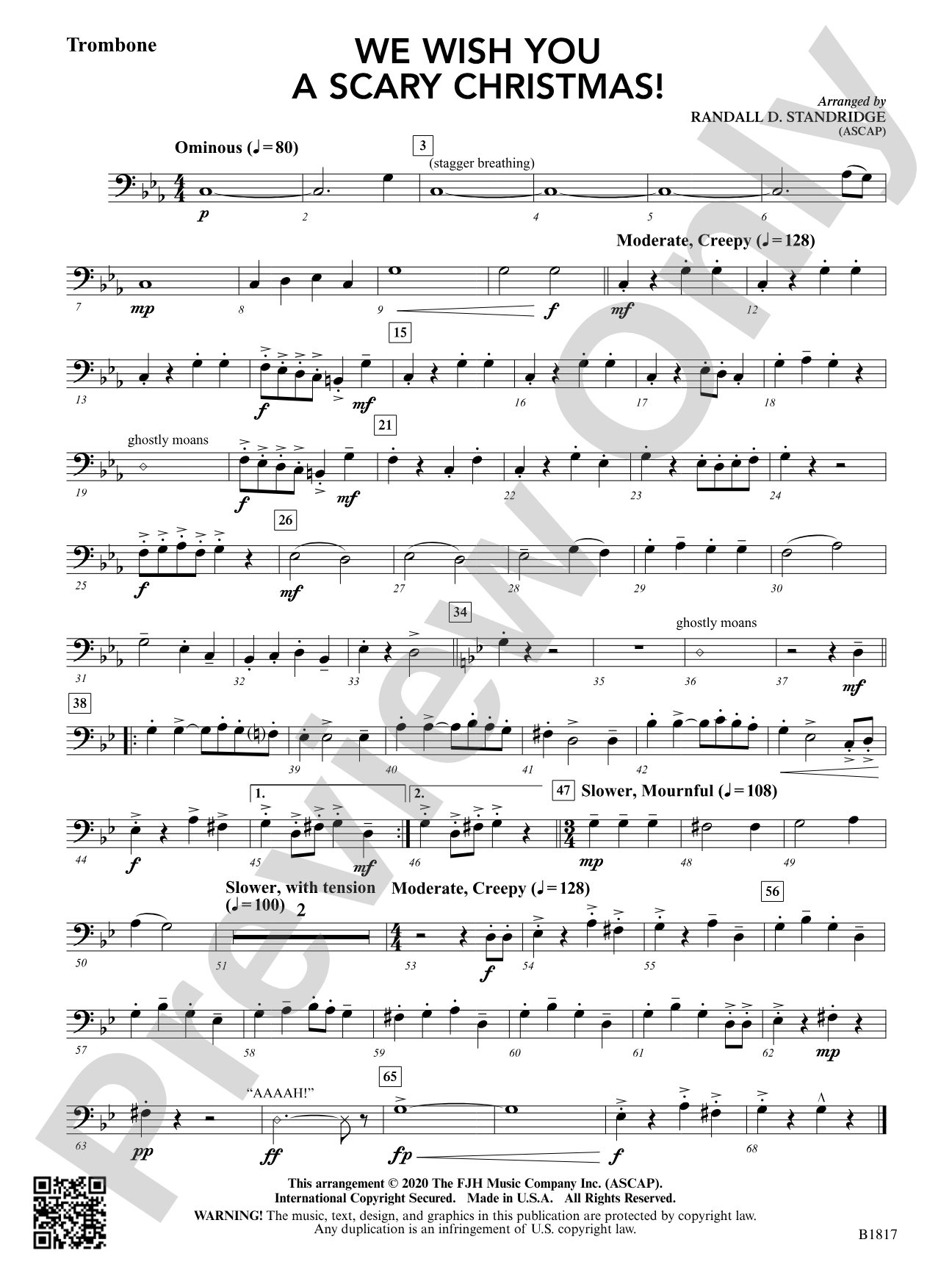 We Wish You a Scary Christmas!: Trombone
